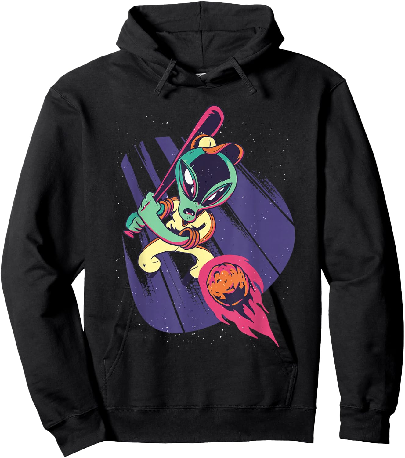 Baseball Alien Space Hoodie - Hoodie | Black