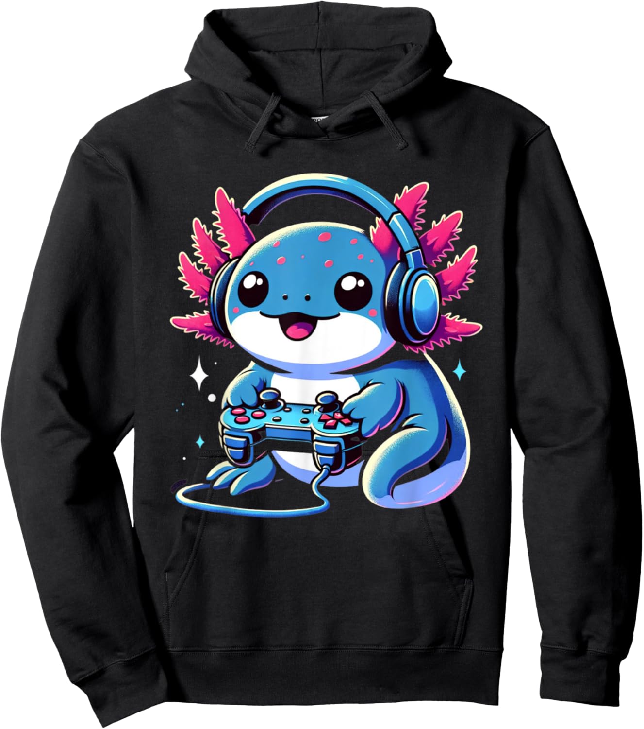Funny Axolotl Gamer Gaming Axolotl Video Game Hoodie - Hoodie | Black