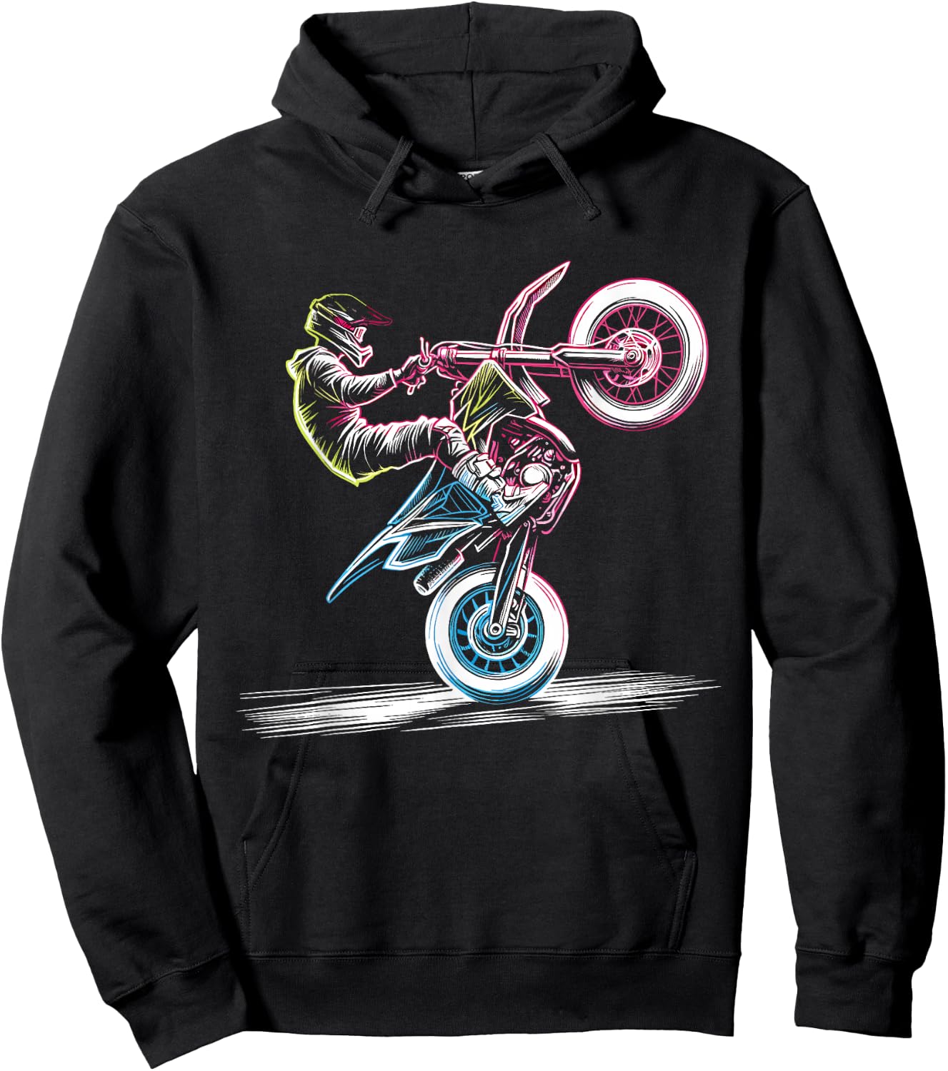 Dirt Bike Rider Retro Motorcycle Funny Motocross Hoodie - Hoodie | Black