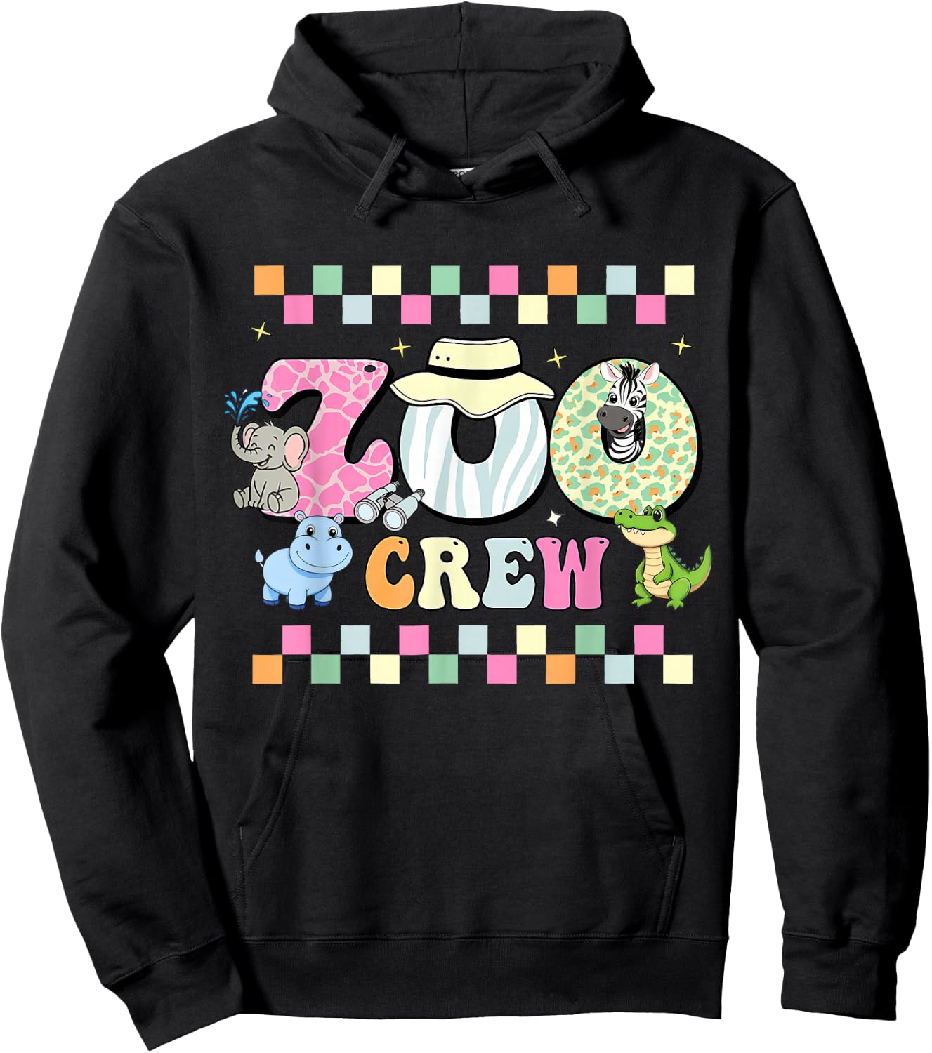 Zoo Crew Safari Wildlife Animal Zoo Keeper Matching Kids Hoodie - Hoodie | Black