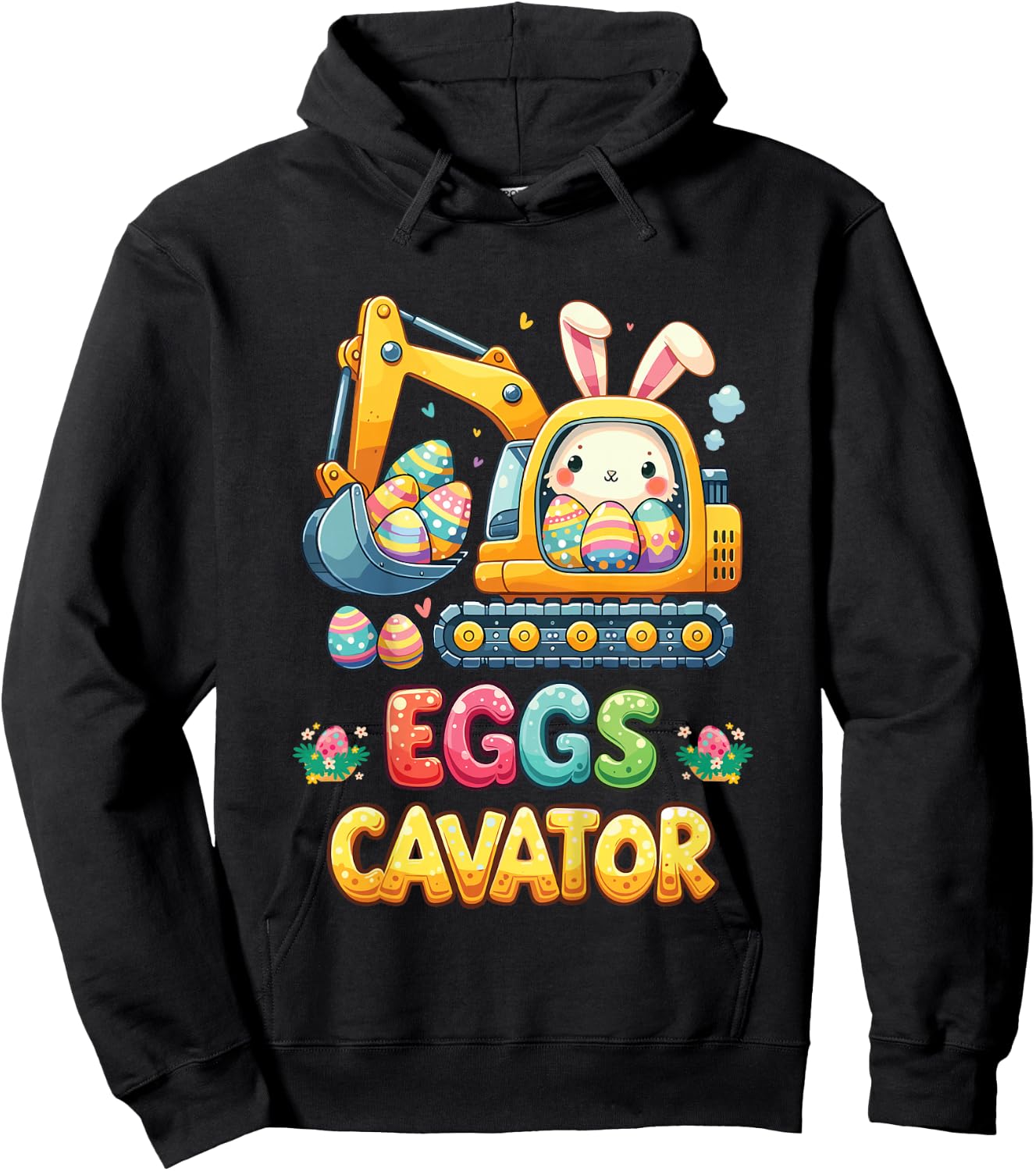 Easter Egg Hunt Shirt Kids Toddlers Eggscavator Hoodie - Hoodie | Black