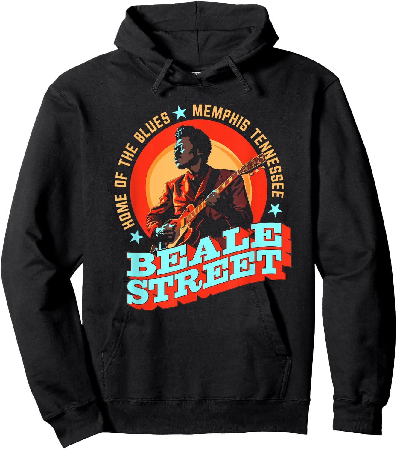 Home Of The Blues Beale Street Memphis - Guitarist Souvenir Hoodie - Hoodie | Black