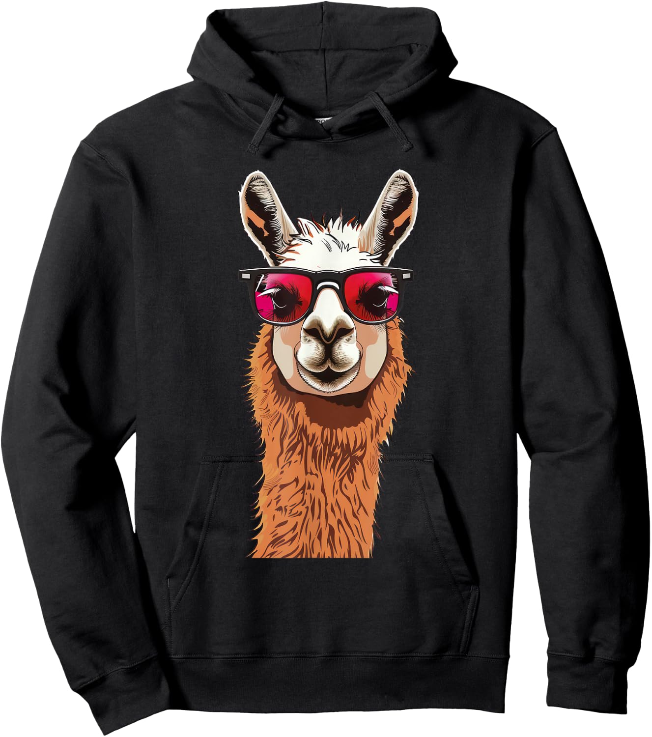 Llama Alpaca Lama Sunglasses Hoodie - Hoodie | Black
