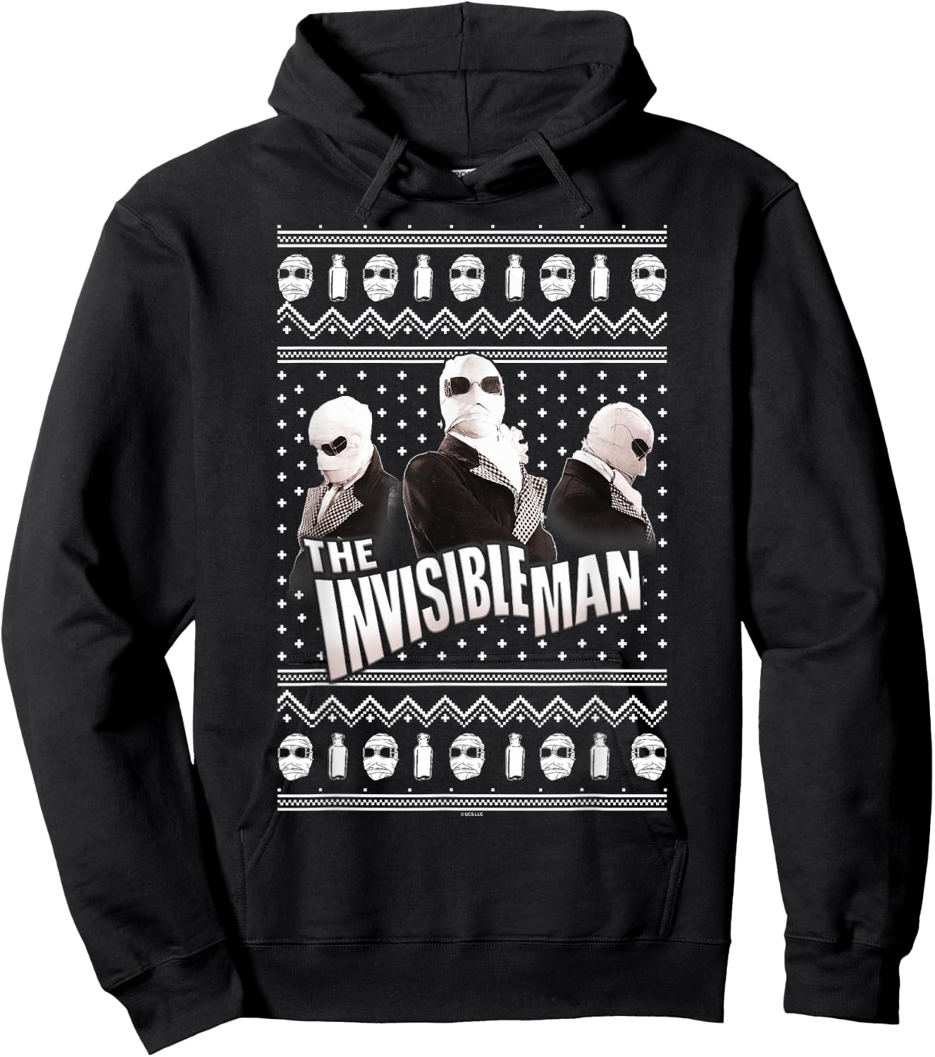 Universal Monsters Invisible Man Ugly Sweater Hoodie - Hoodie | Black