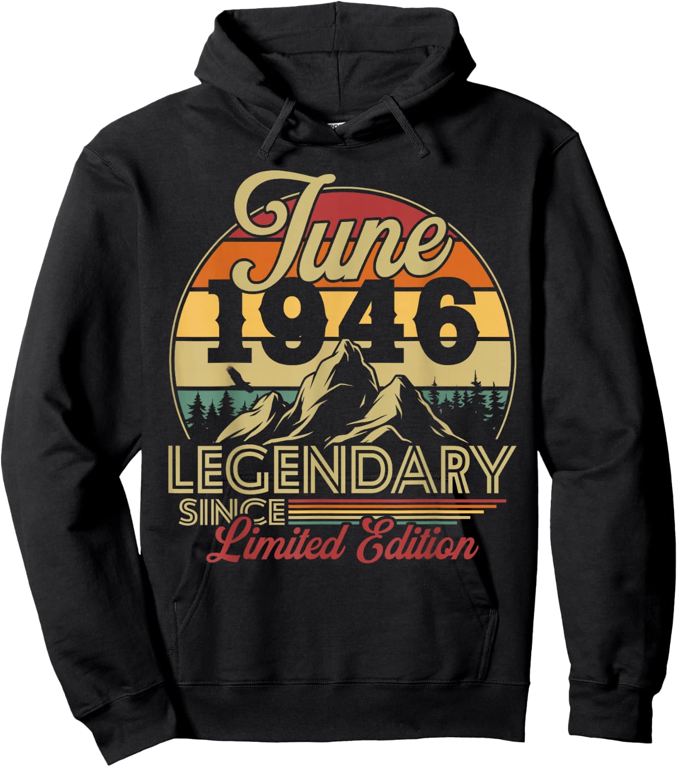 Vintage Cadeau d'anniversaire 80 Ans pour Né en Juin 1946 Hoodie - Hoodie | Black