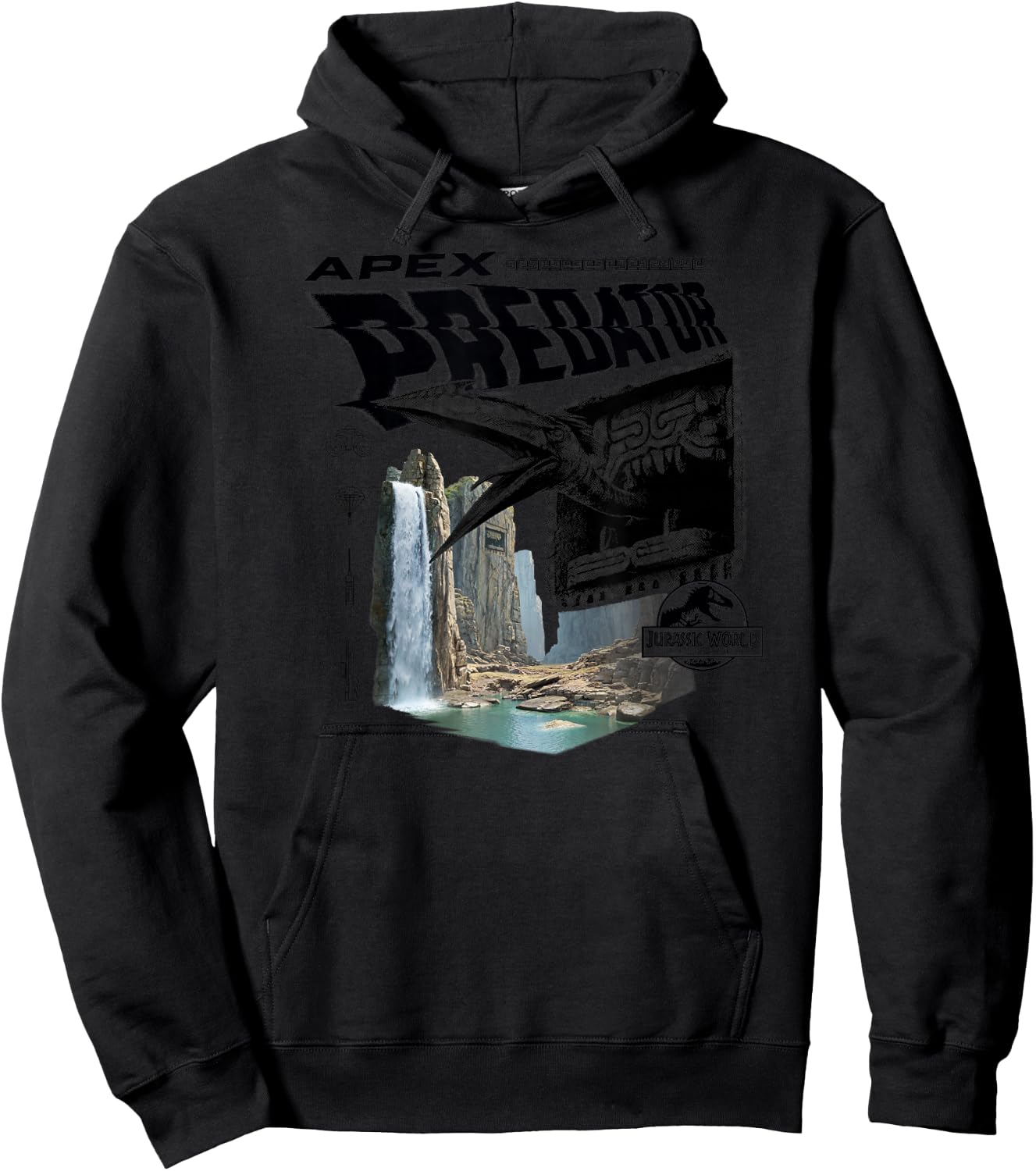 Jurassic World Rebirth Apex Predator Quetzalcoatlus Hoodie - Hoodie | Black