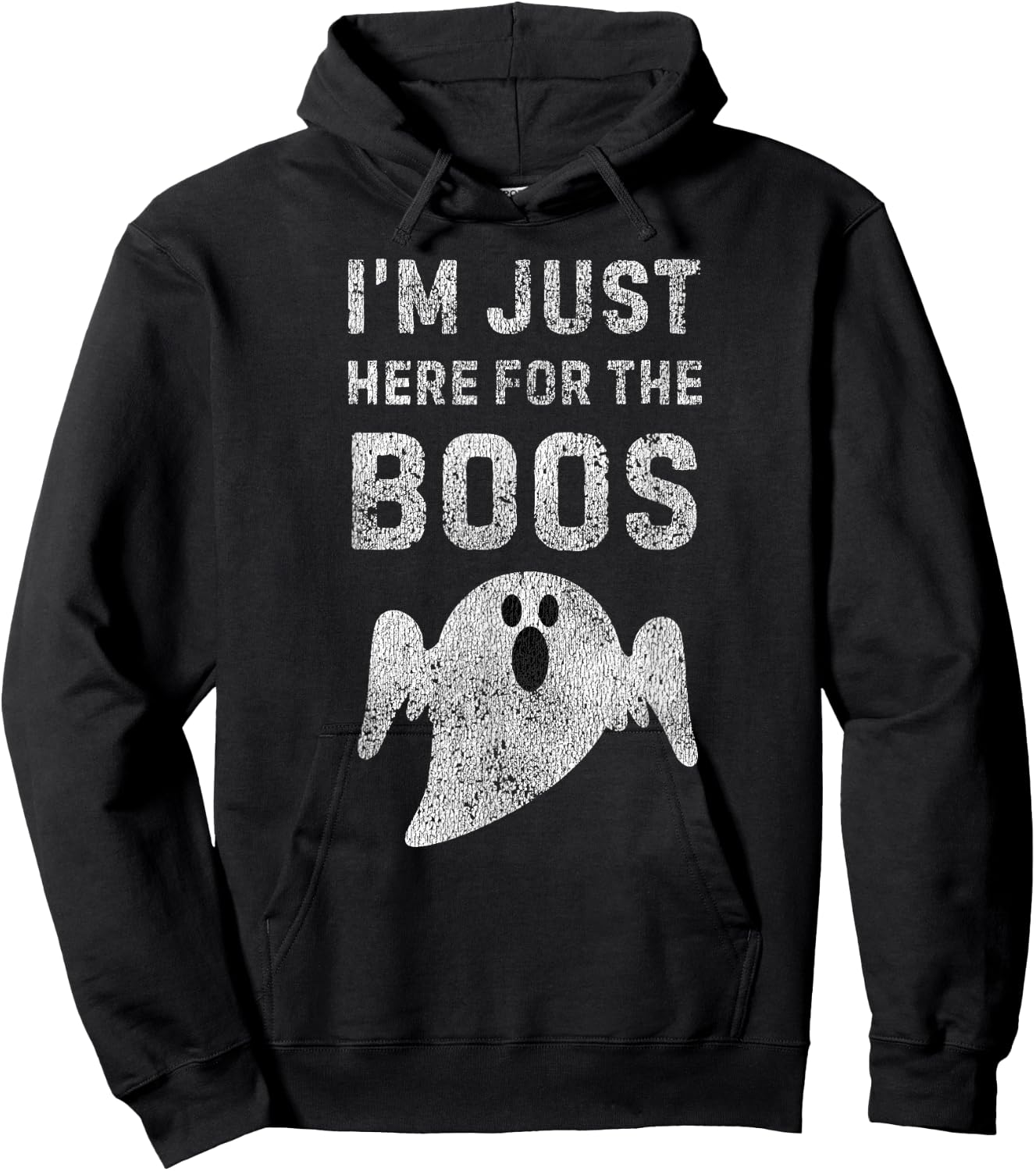I'm Just Here for the Boos Shirt, Hilarious Halloween Shirt Hoodie - Hoodie | Black