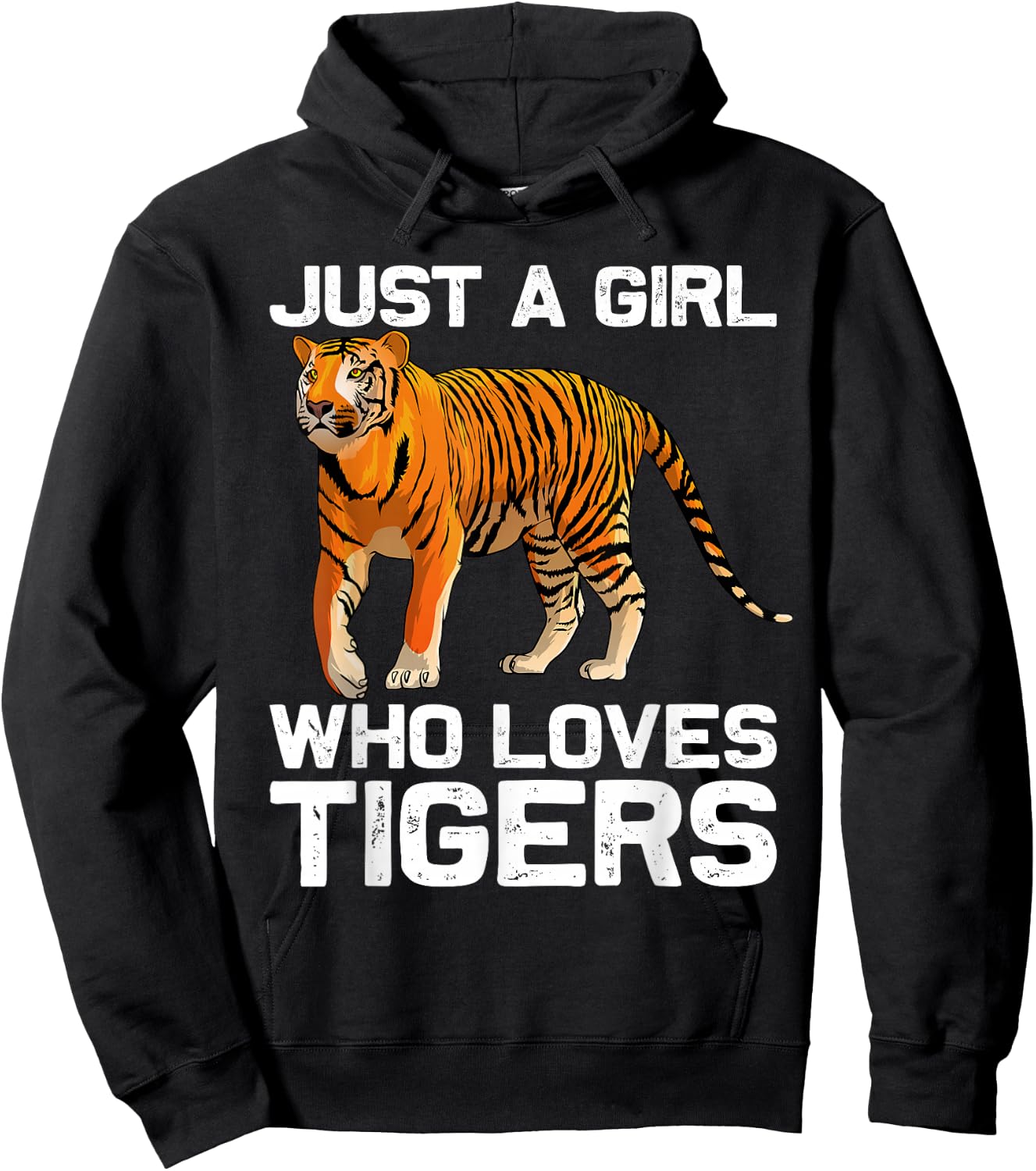 Funny Tiger Girl Design Kids Women Mom Tiger Love Wildlife Hoodie - Hoodie | Black