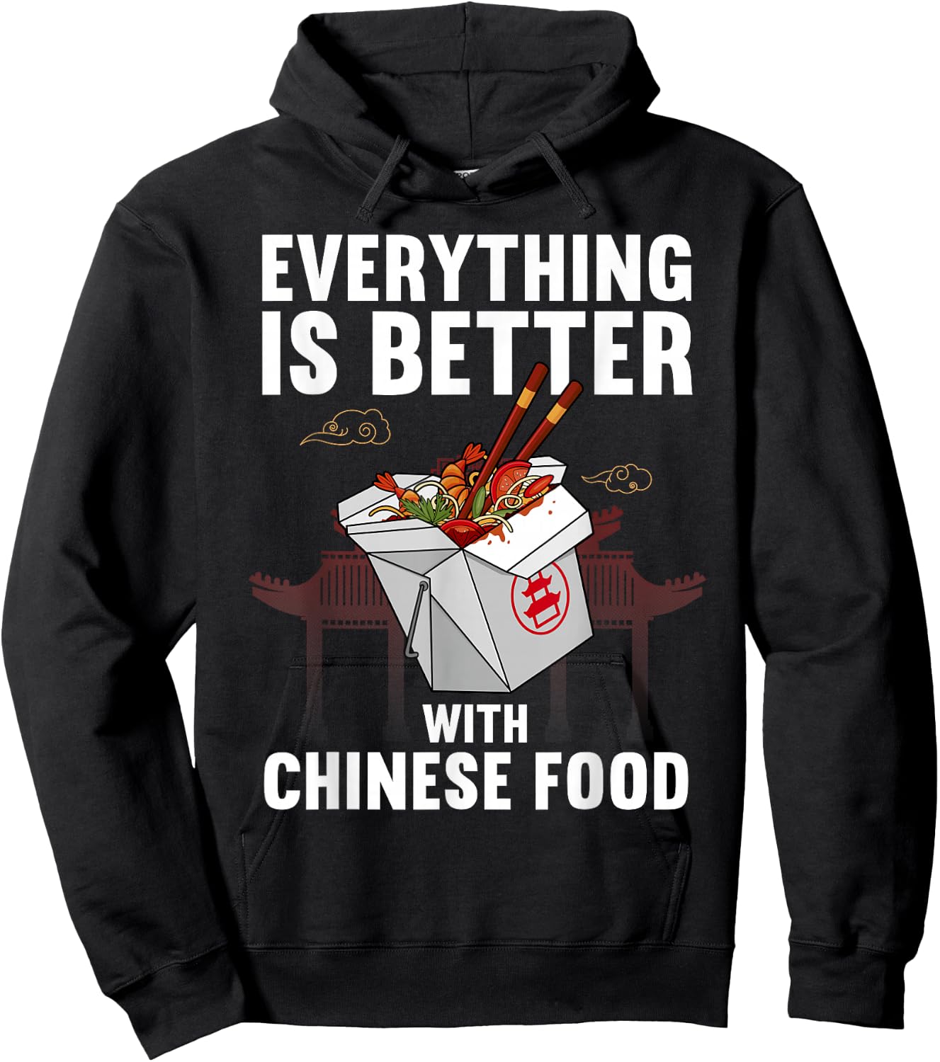 Chinese Food Art Women Chinese Food Take Out Lovers Hoodie - Hoodie | Black