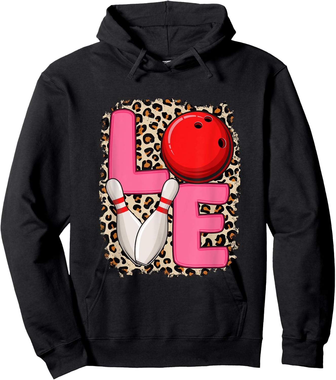 Love Bowling Cute Bowling Women Girls Bowler Hoodie - Hoodie | Black