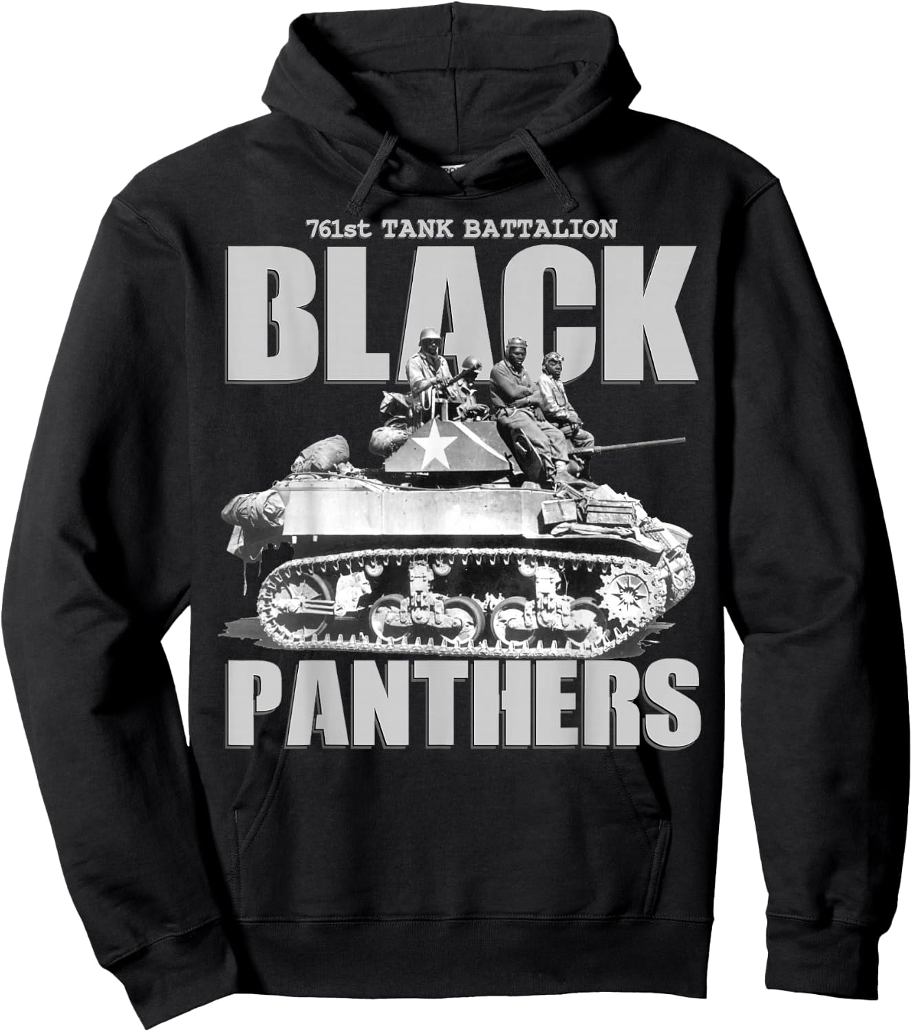Black Panthers 761st Tank Battalion WW2 Black Tank Squadron Hoodie - Hoodie | Black
