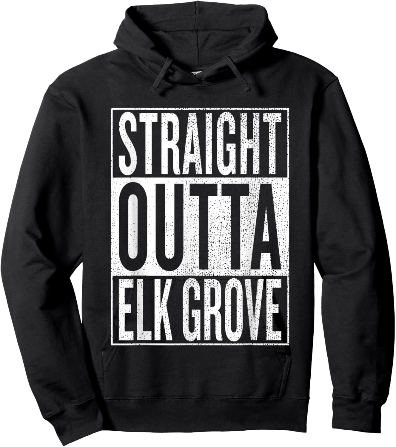 Straight Outta Elk Grove Great Travel & Gift Hoodie - Hoodie | Black