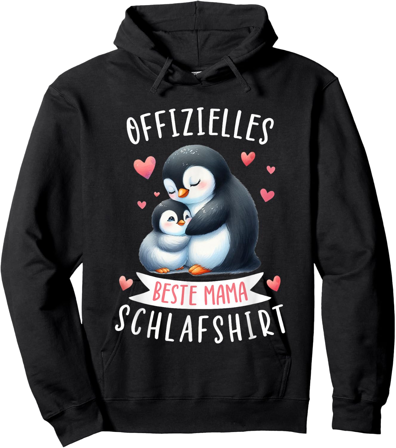 Offizielles Beste Mama Schlafshirt Muttertag Pinguin Mama Hoodie - Hoodie | Black