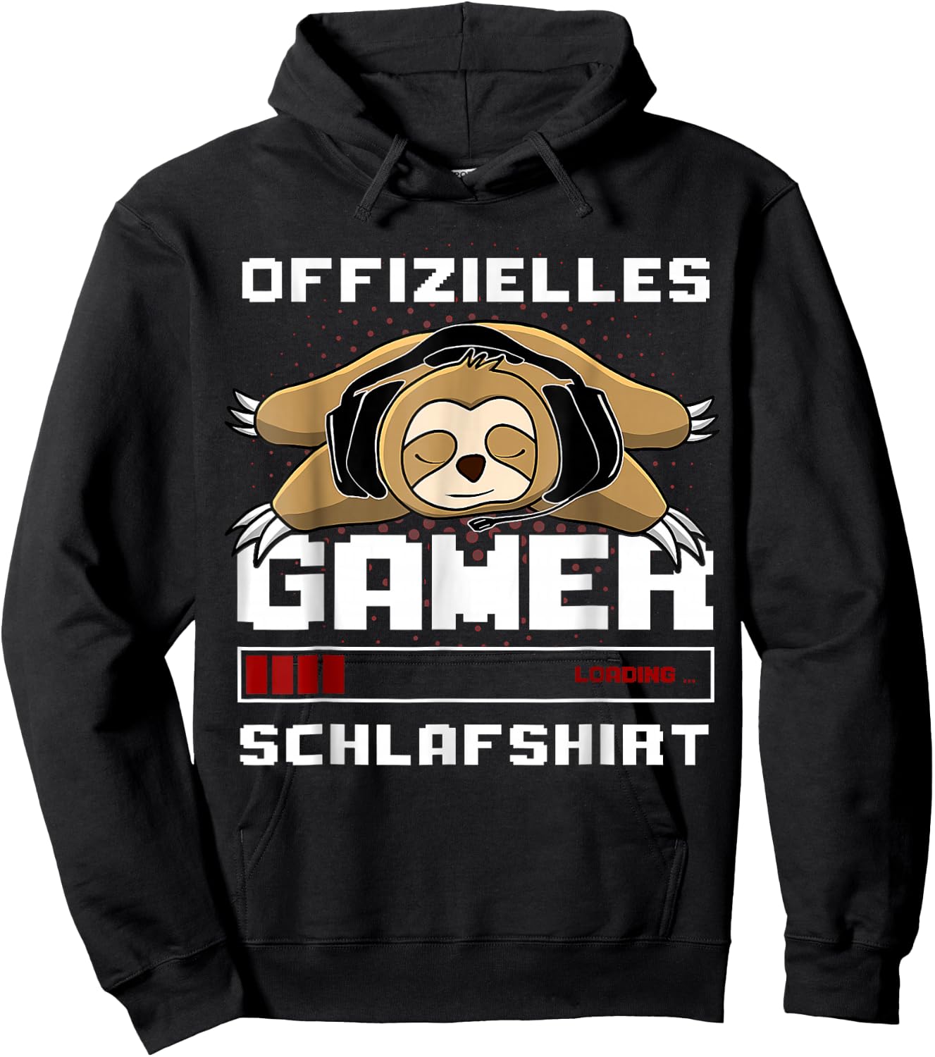 Gamer Pyjamas Sloth Official Gamer Sleep Shirt , black Hoodie - Hoodie | Black