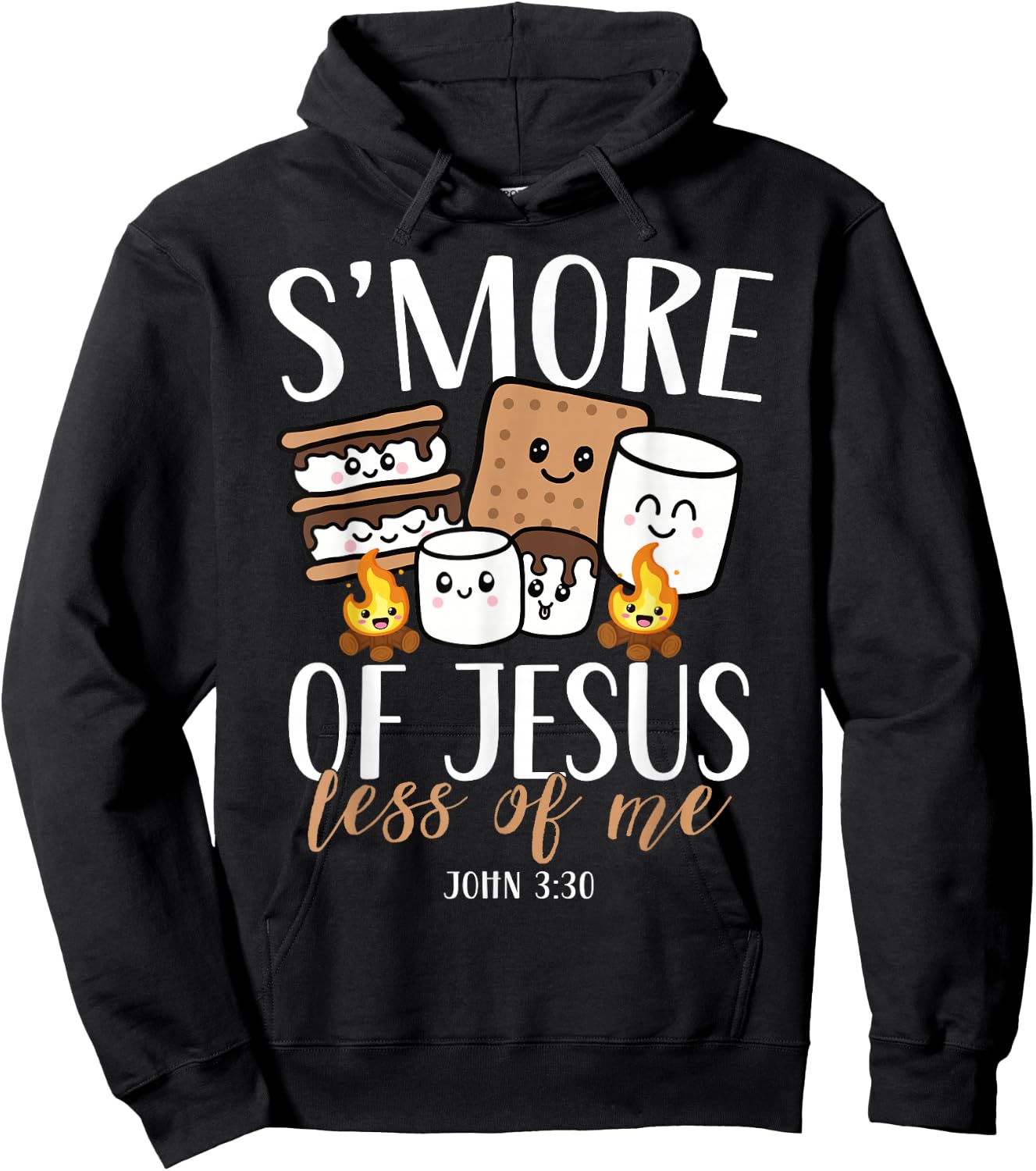 Smore of Jesus Less of Me Christian Camper Camping Lover Hoodie - Hoodie | Black