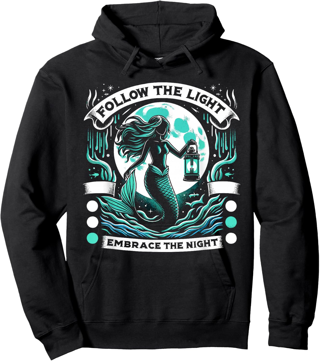 Spooky Sirens Horror Mermaid Creepy Mermaid Haunted Sea Hoodie - Hoodie | Black