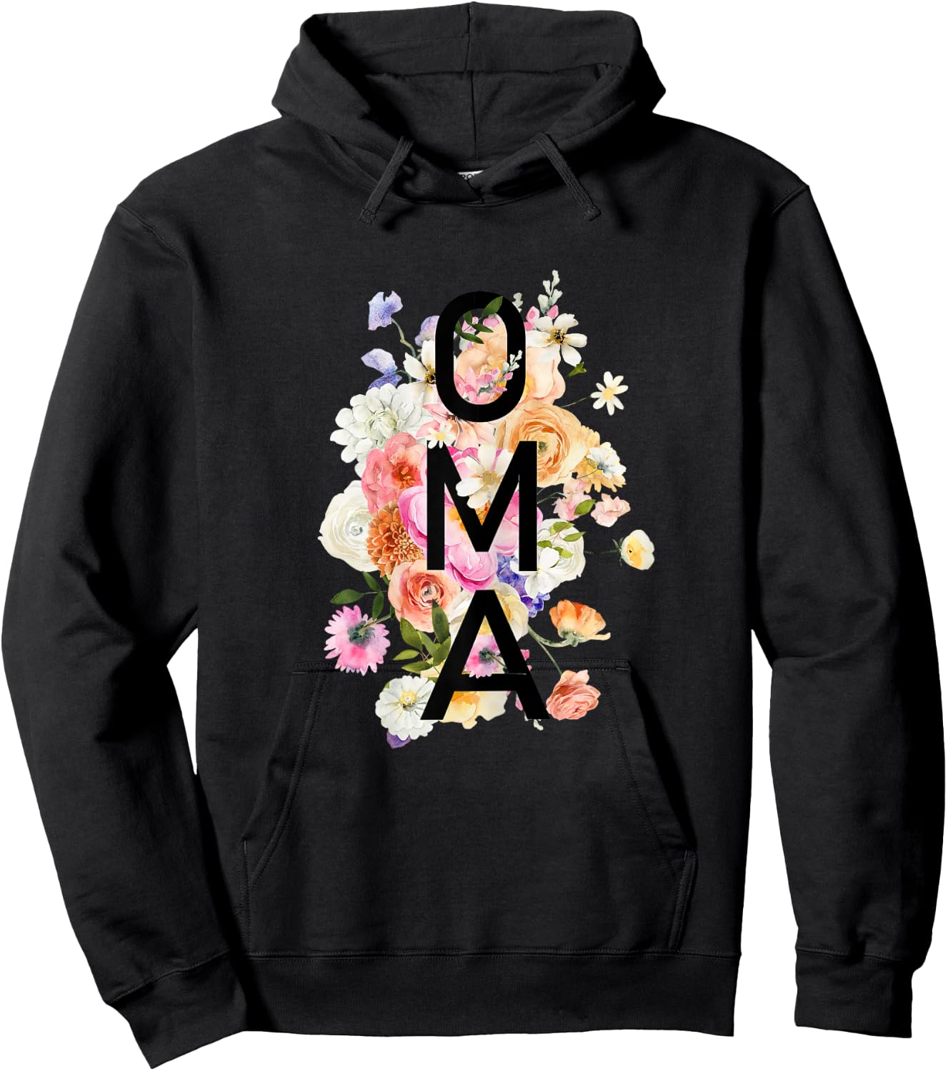 Oma Wildblumen Oma Frauen Muttertag Weihnachten Hoodie - Hoodie | Black