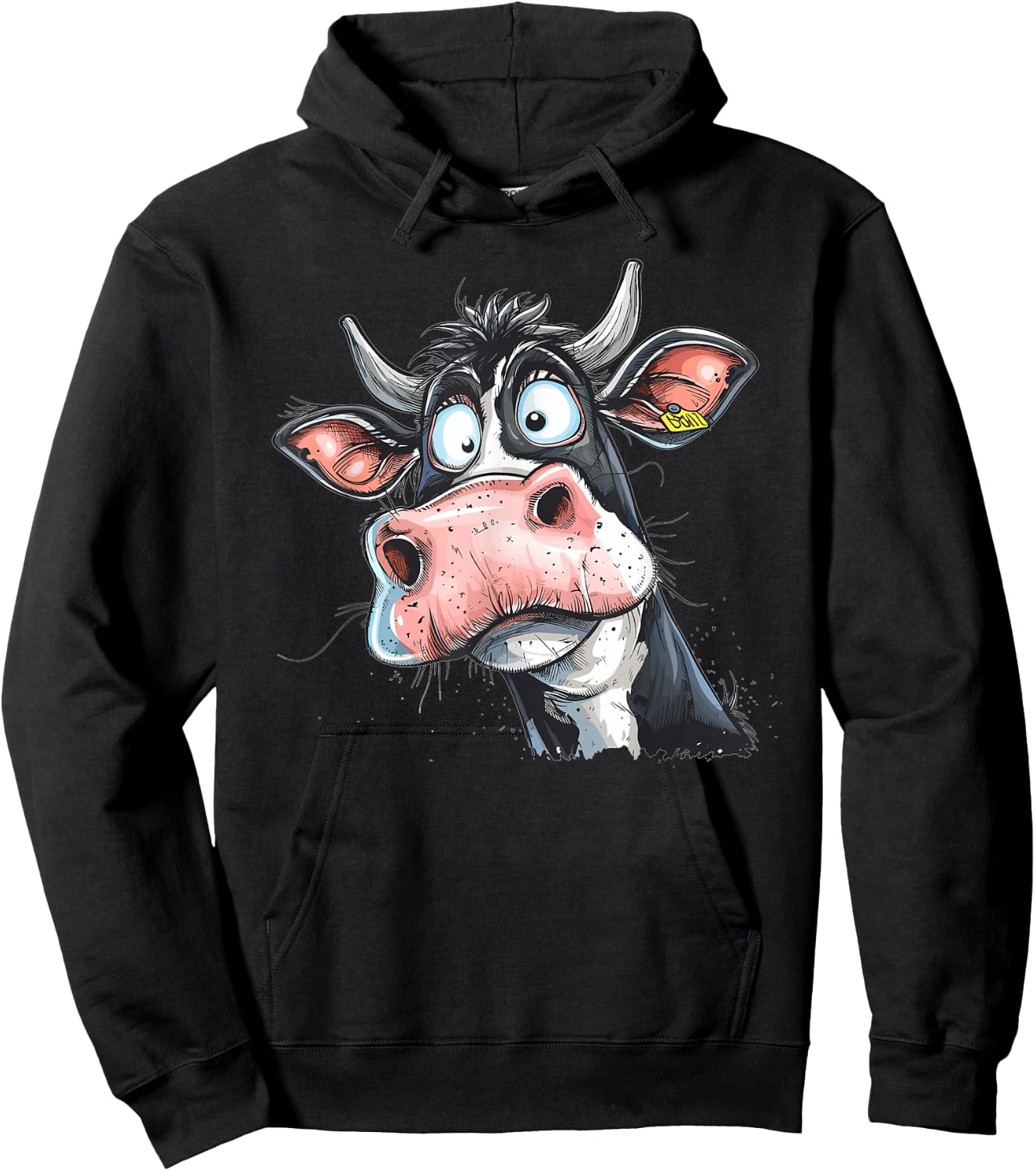 Colourful Cow I Funny Cow , black Hoodie - Hoodie | Black