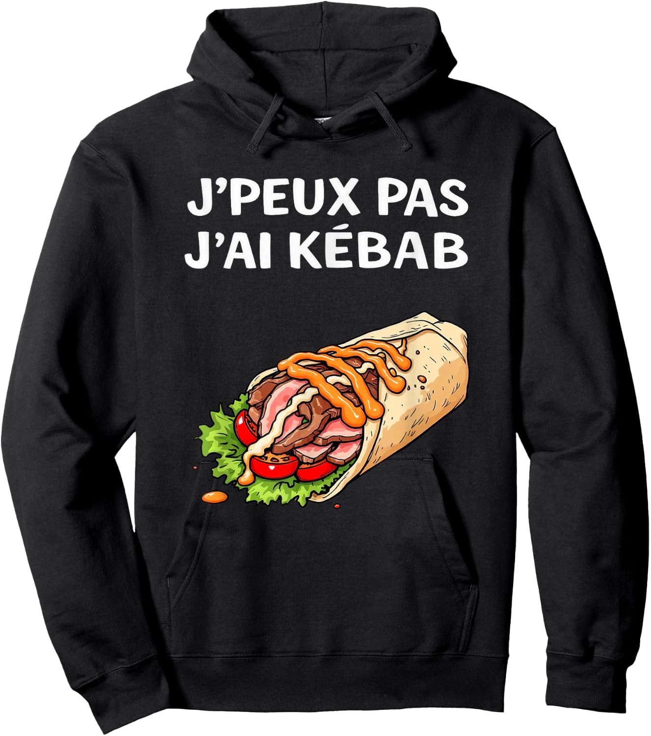 J'Peux Pas J'ai Kebab Funny Food Gift , Black, S Hoodie - Hoodie | Black
