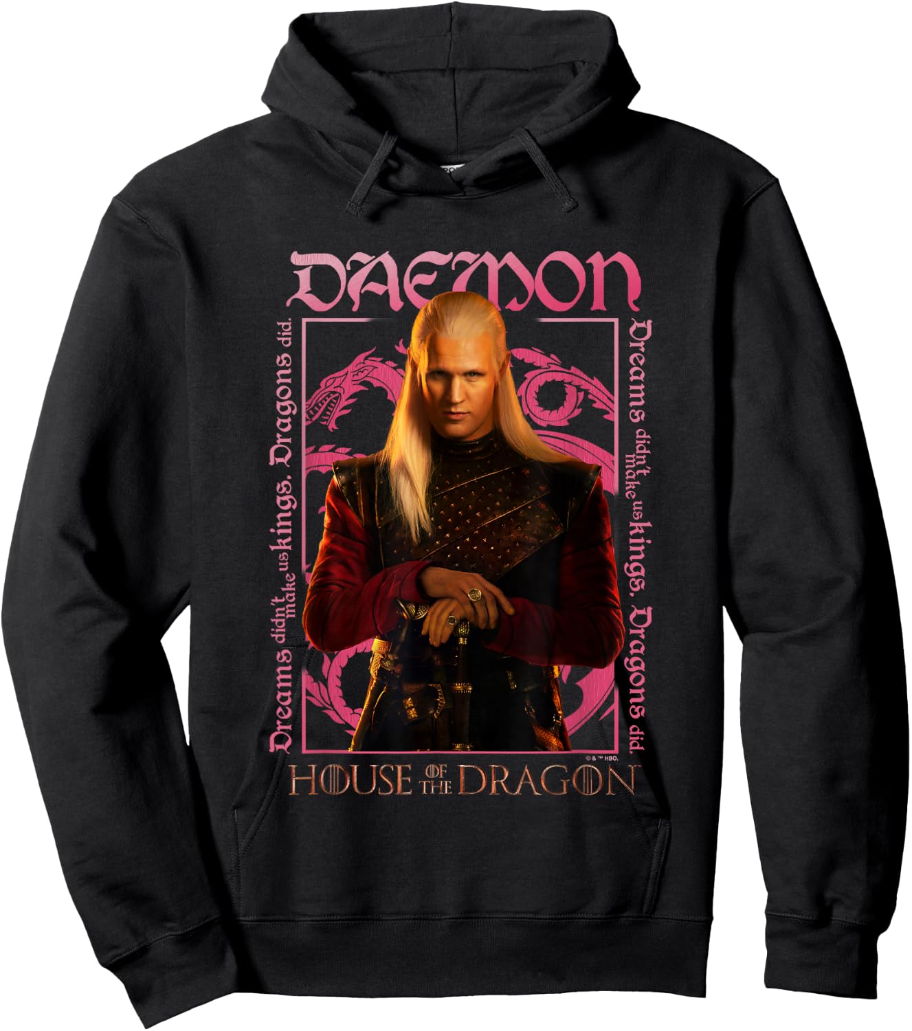 House of the Dragon Daemon Targaryen Fire And Blood Poster Hoodie - Hoodie | Black