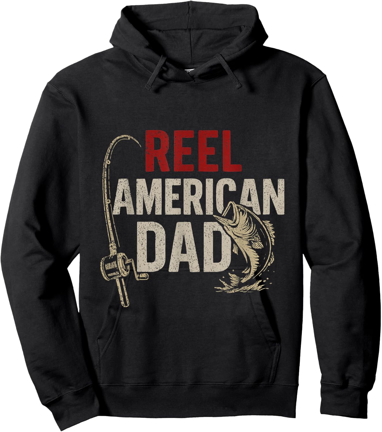 Funny Fisherman Vintage Reel American Dad Hoodie - Hoodie | Black