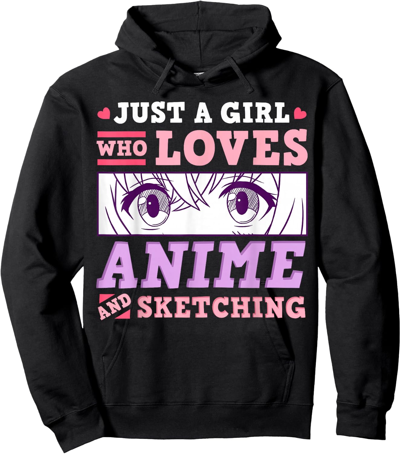 Anime and Sketching Just a Girl Who Loves Anime Gift Hoodie - Hoodie | Black