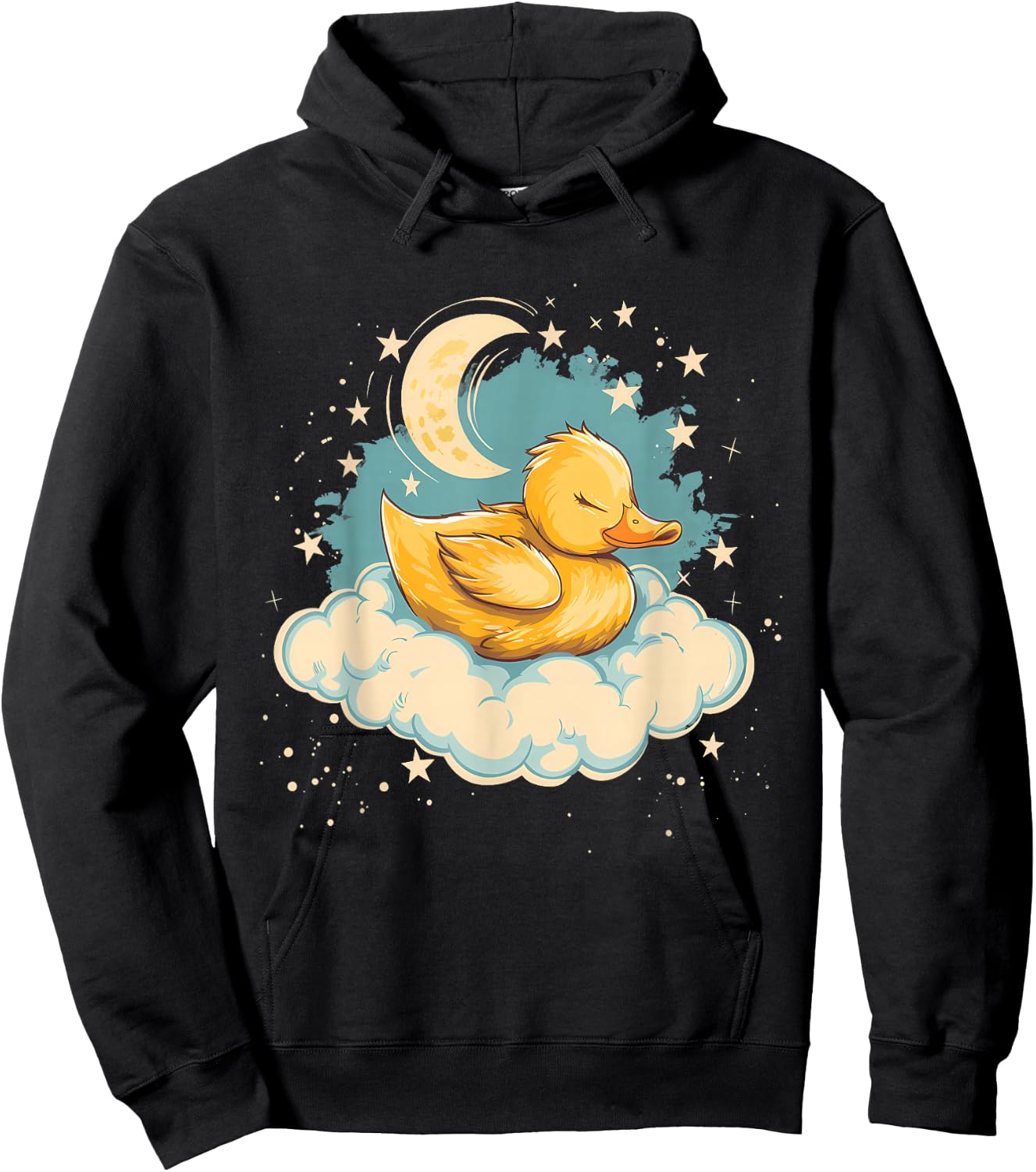 Sleeping Duck Sleepy Animal Napping Moon Duck Lover Hoodie - Hoodie | Black