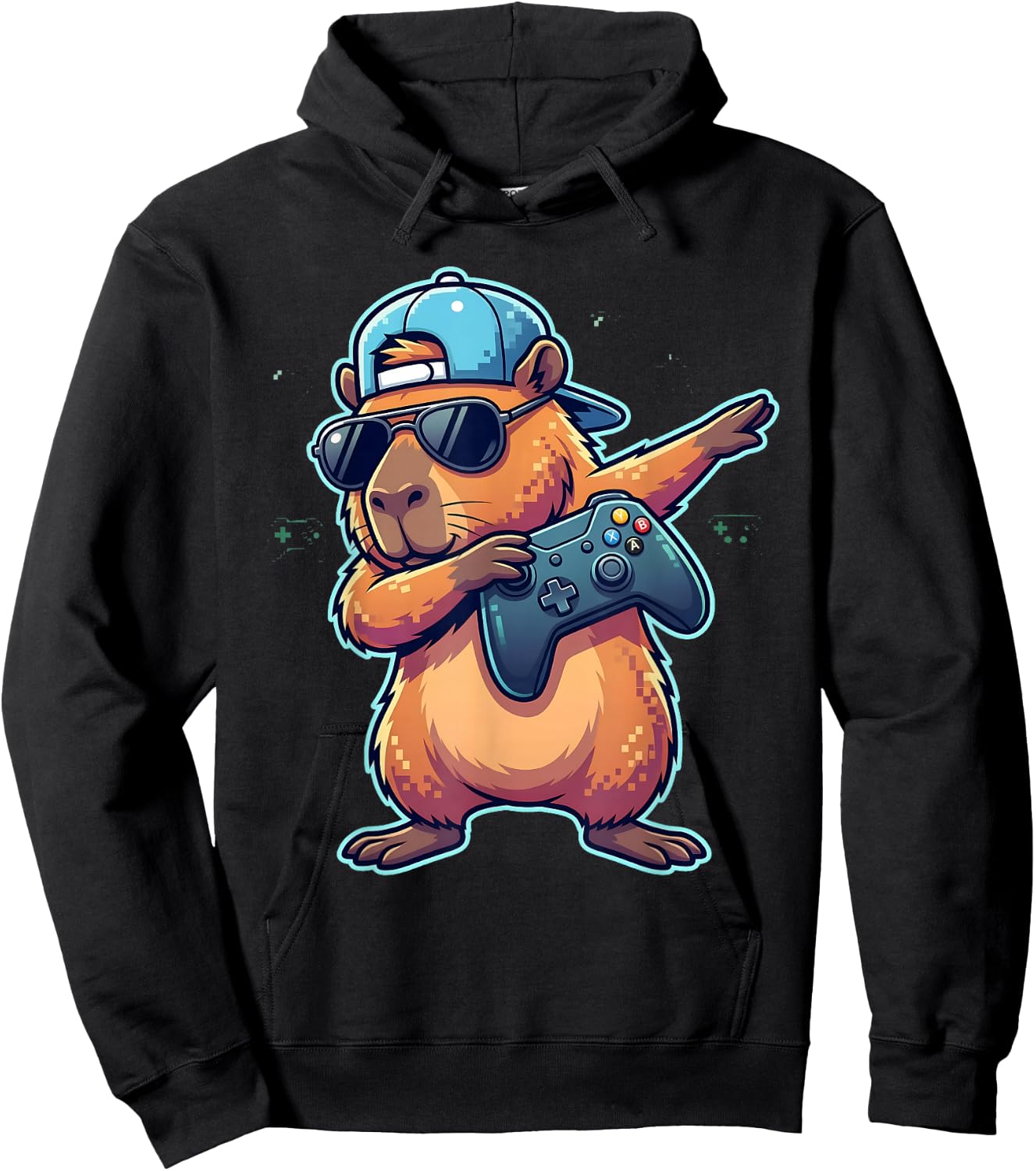 Funny Video Games Capybara Dabbing Bruh Video Games Boys Hoodie - Hoodie | Black