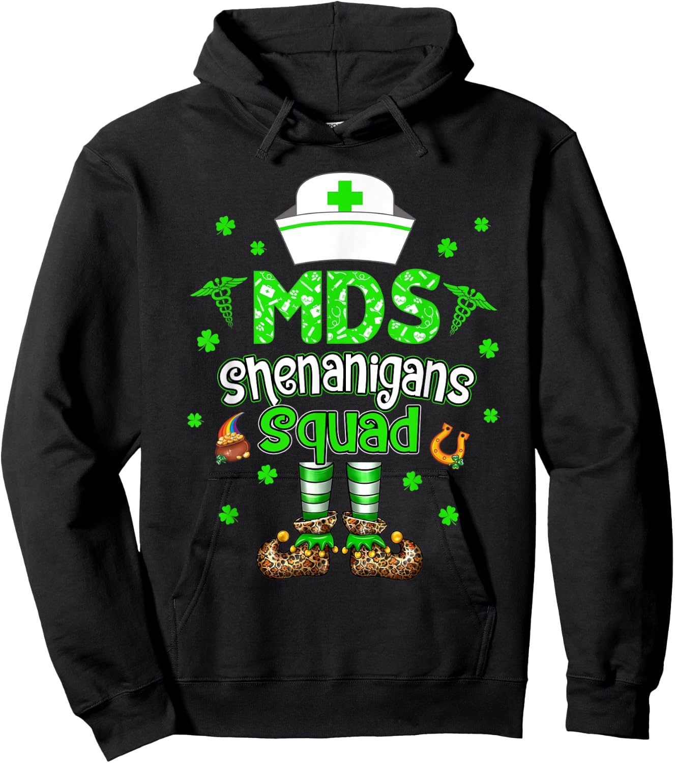 MDS Shenanigans Squad Family Group Nurse St Patricks Day Hoodie - Hoodie | Black