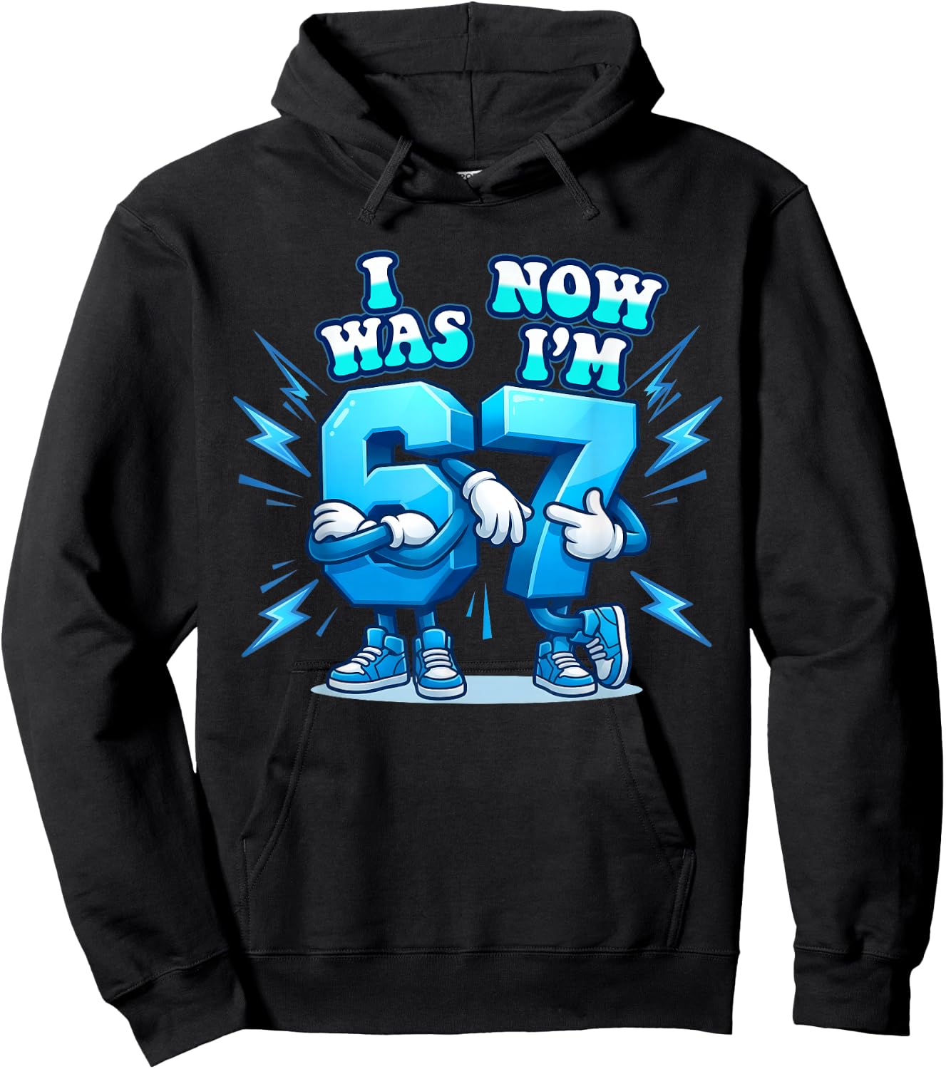 67 Six Seven 6-7 Lustiges italienisches Brainrot Gaming-Meme für Kinder Hoodie - Hoodie | Black