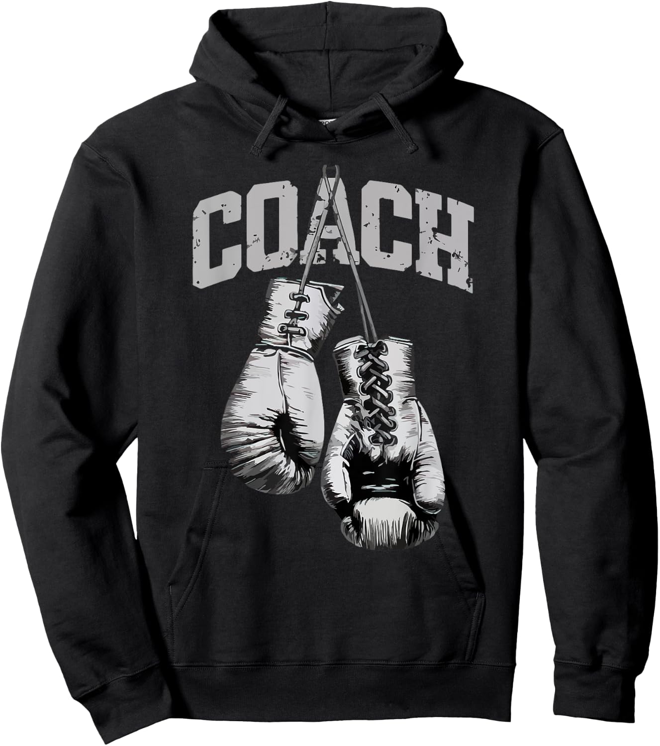 Boxing Gloves Retro Boxing Coach Kickboxing MMA , Black, S Hoodie - Hoodie | Black