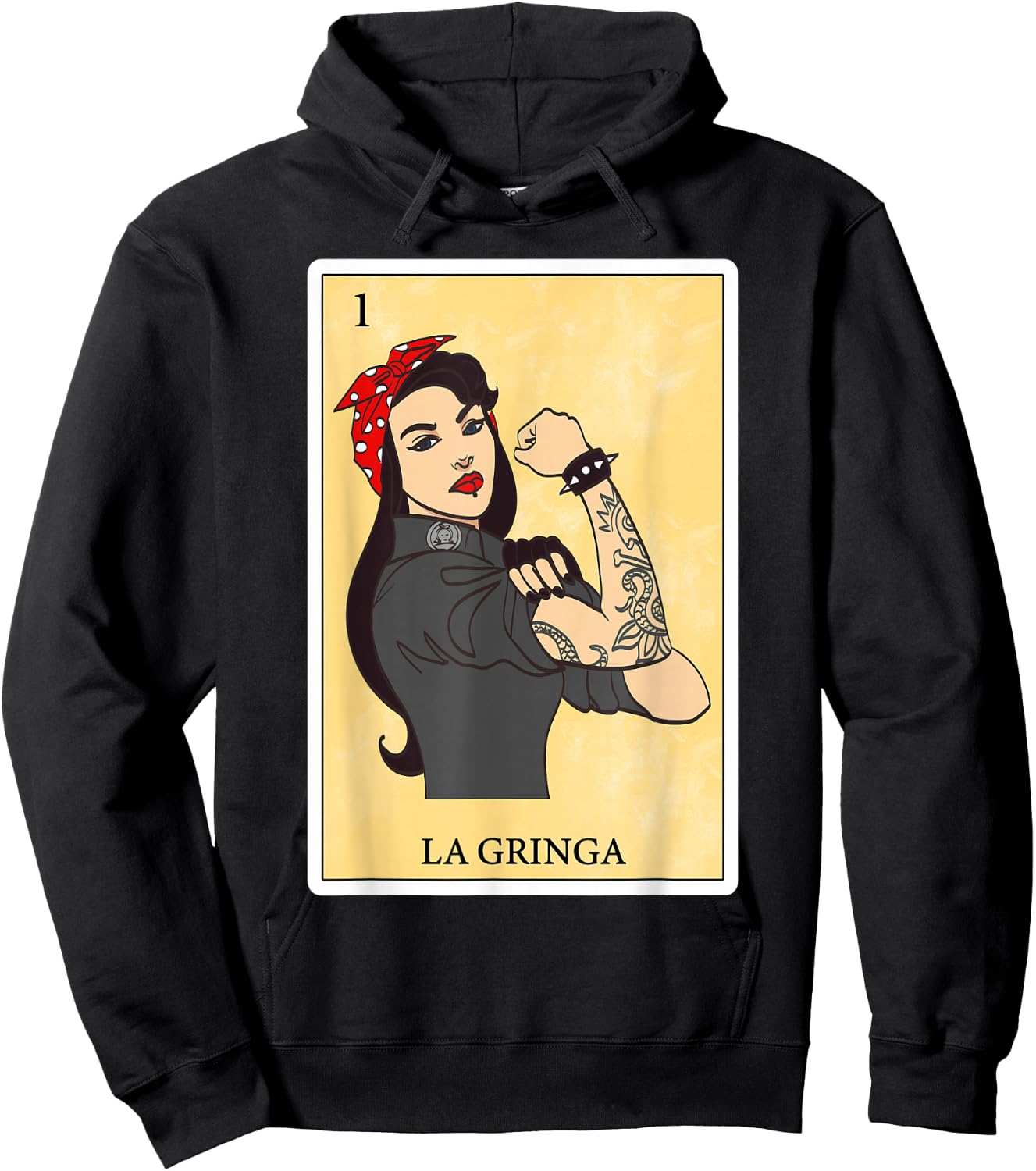 Funny Spanish-Mexican Bingo Gifts for La Gringa - La Gringa Hoodie - Hoodie | Black