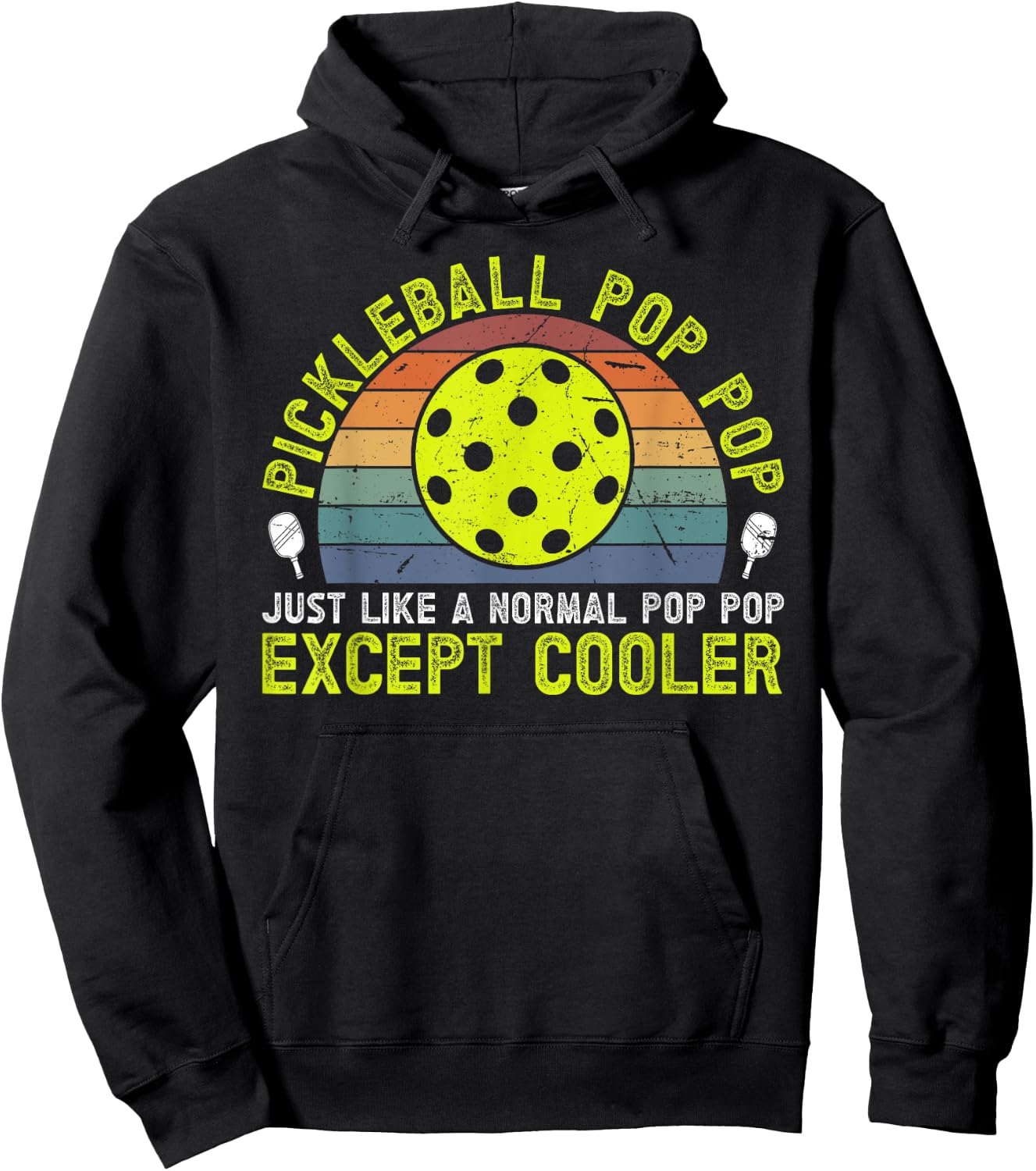 Cool Pickleball Pop Pop Pickleball Player Pop Pop Grandpa Hoodie - Hoodie | Black