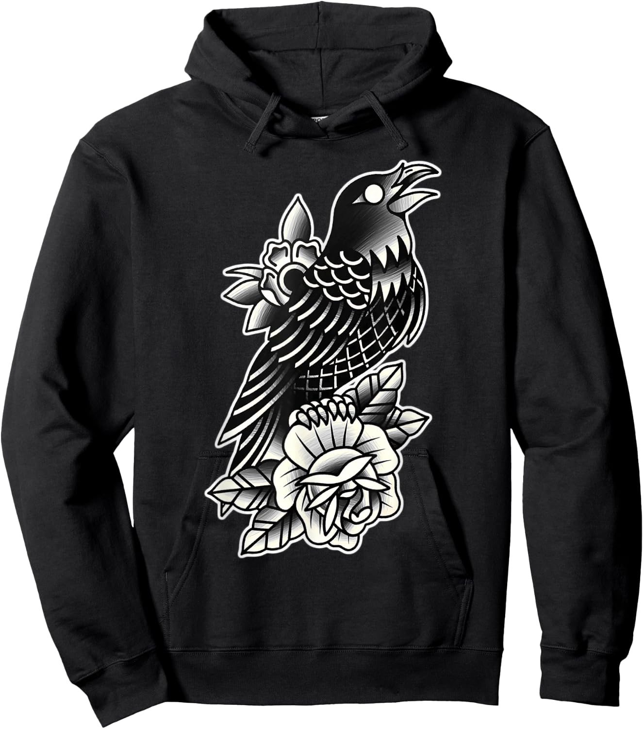 Raven Rose Tattoo Hoodie - Hoodie | Black