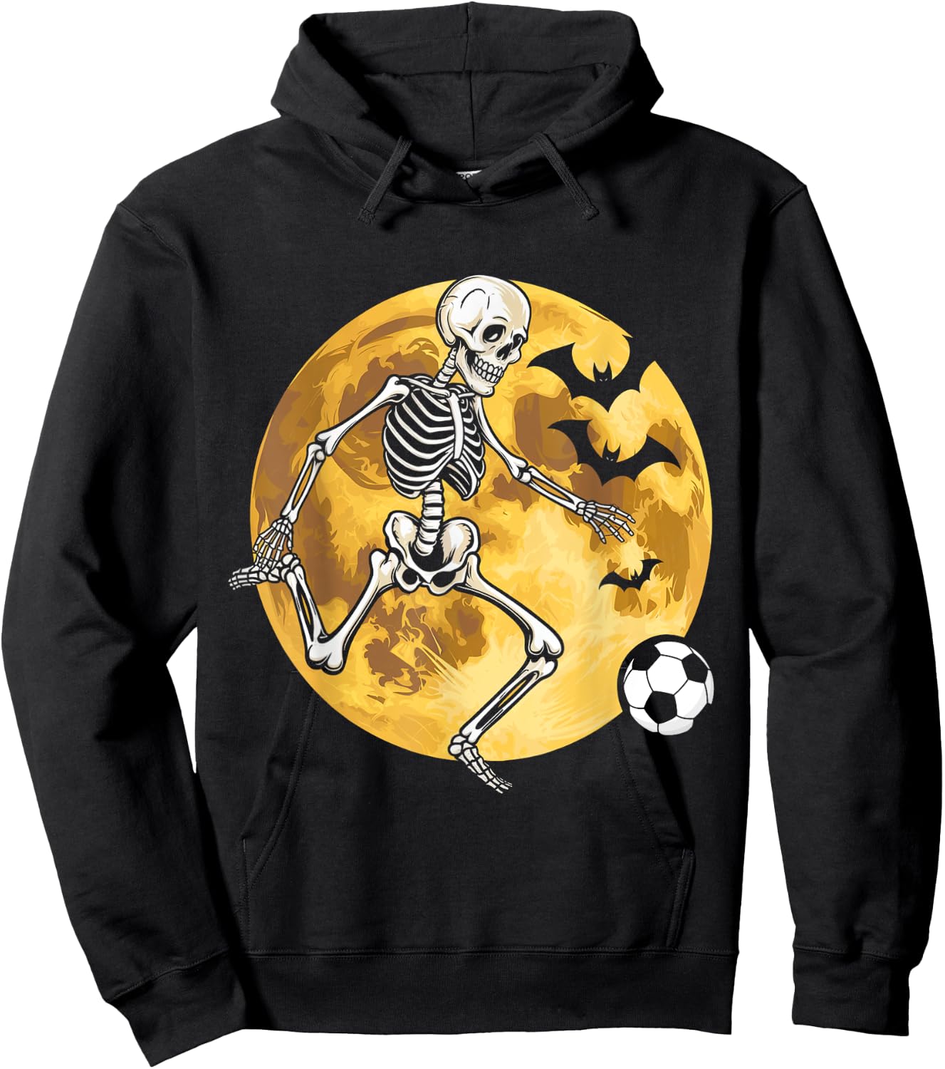 Soccer Skeleton Halloween Men Boys Soccer Player Hoodie - Hoodie | Black