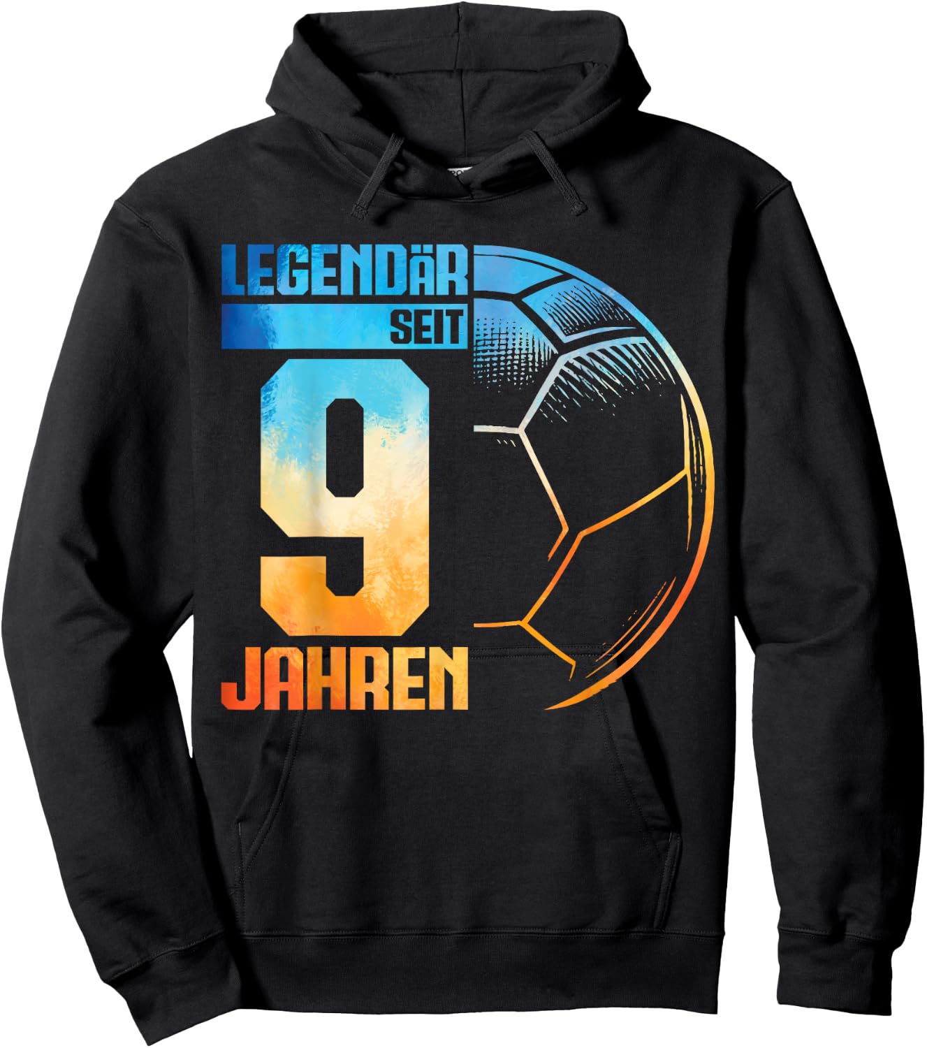 9th Birthday Retro Handball Player 9 Years Boy Kids , black Hoodie - Hoodie | Black