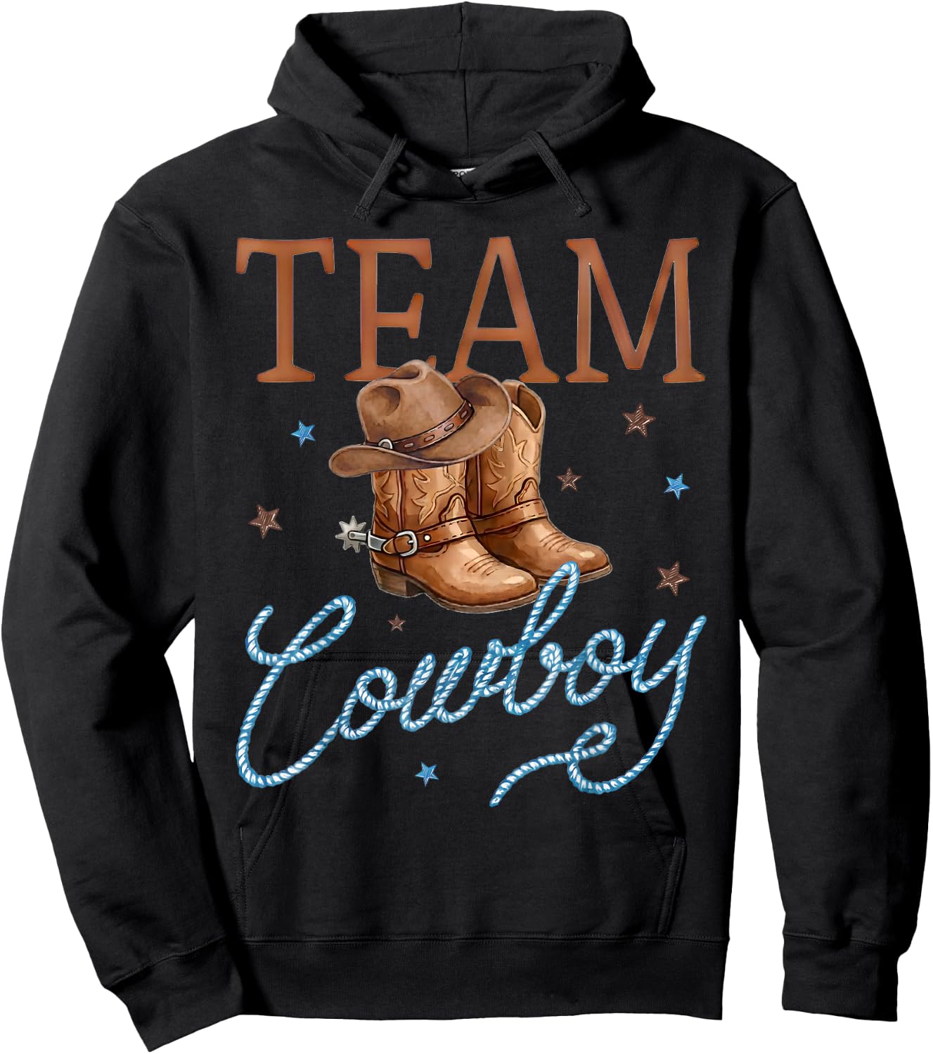 Cowboy Or Cowgirl Team Boy Girl Western Gender Reveal Family Hoodie - Hoodie | Black