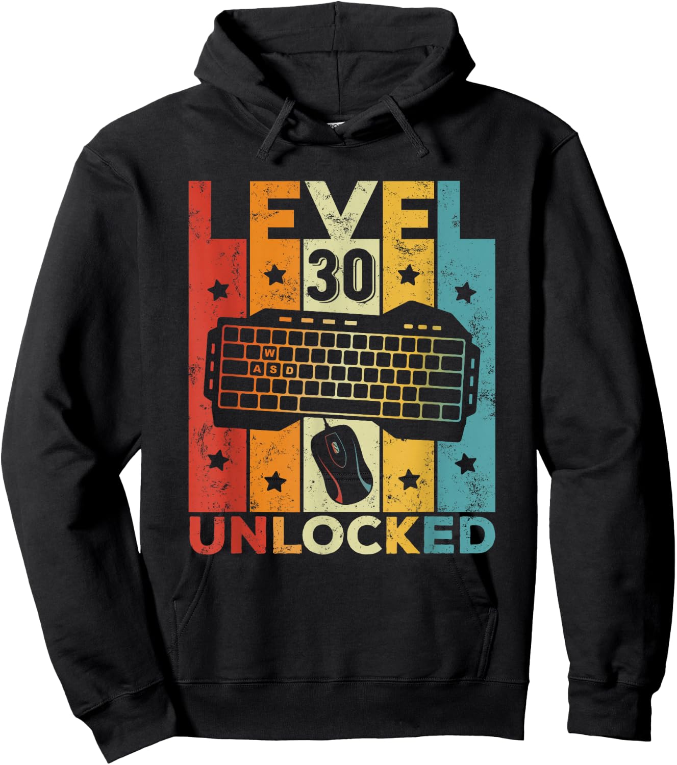 Level 30 Unlocked Gaming Keyboard 30th Birthday Men Women Hoodie - Hoodie | Black