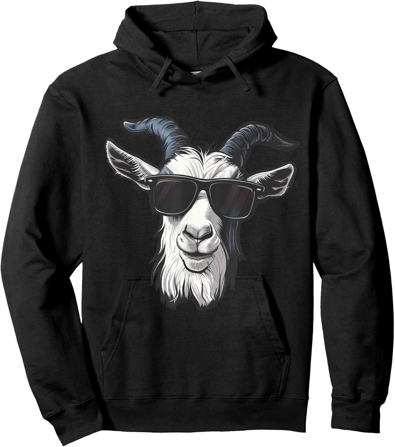 Goat Sunglasses Graphic Hoodie - Hoodie | Black