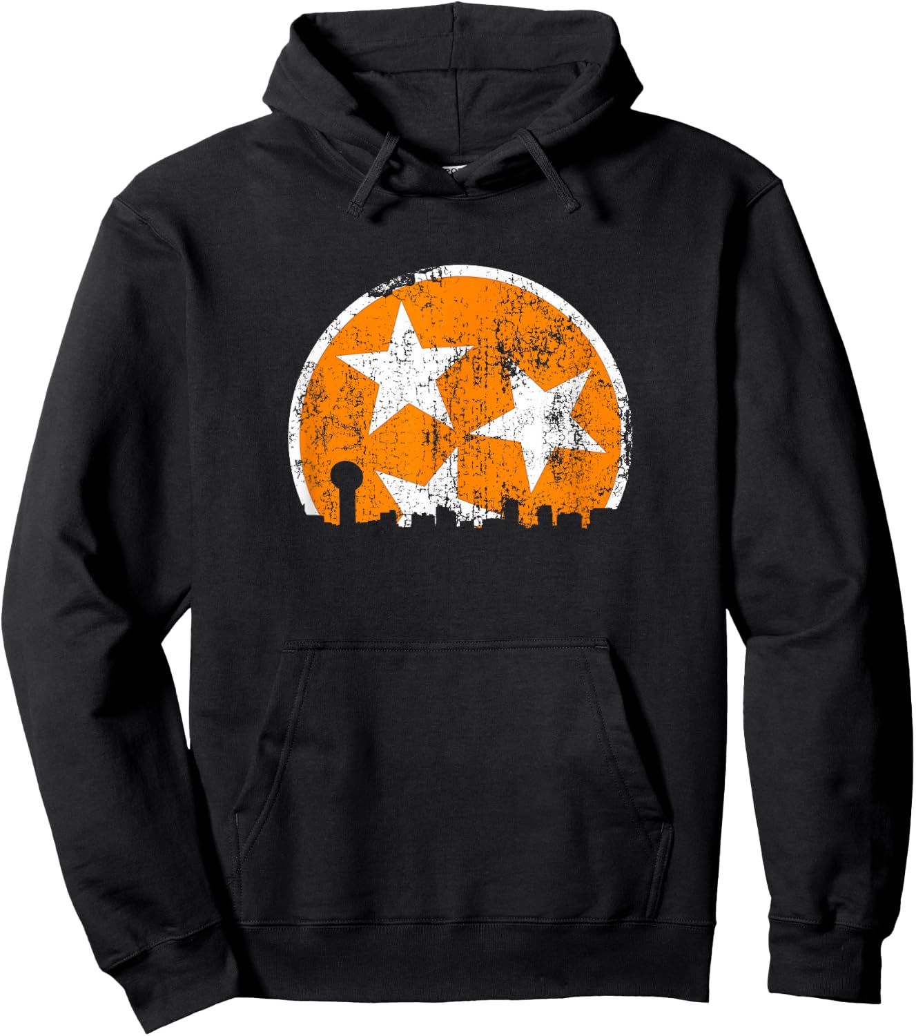 Unique Orange & White Tennessee State Flag Knoxville Skyline Hoodie - Hoodie | Black