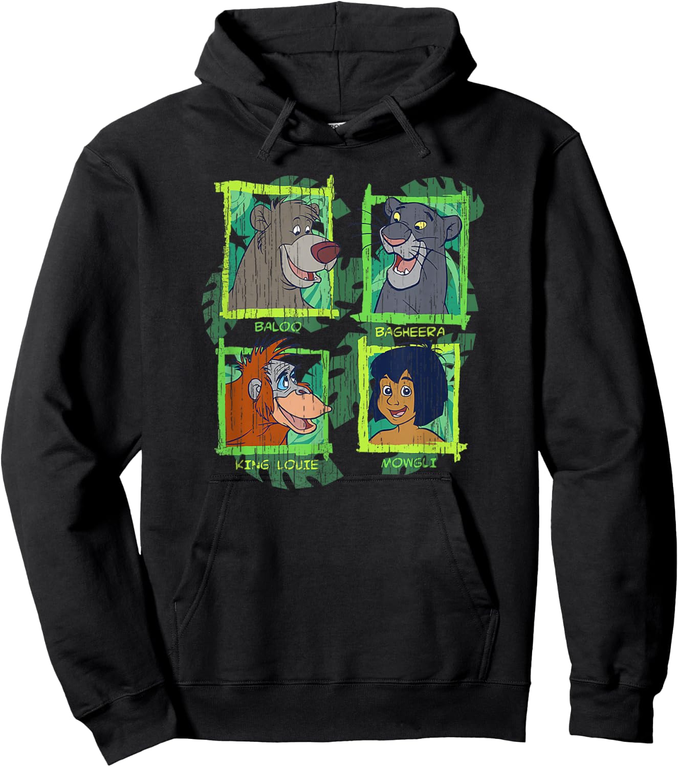 Disney The Jungle Book Character Names Box Poster Hoodie - Hoodie | Black