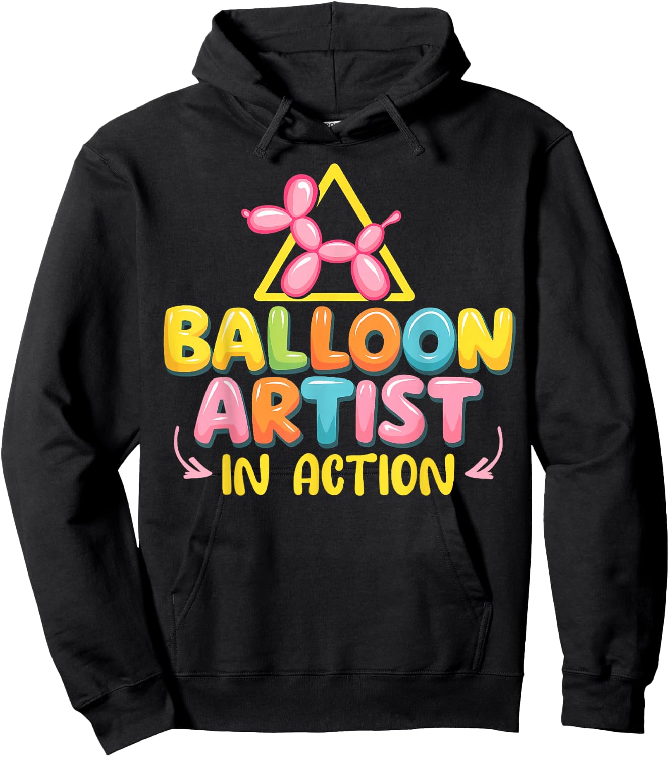 Balloon Artist In Action Balloon Twisting Balloon Modeling Hoodie - Hoodie | Black