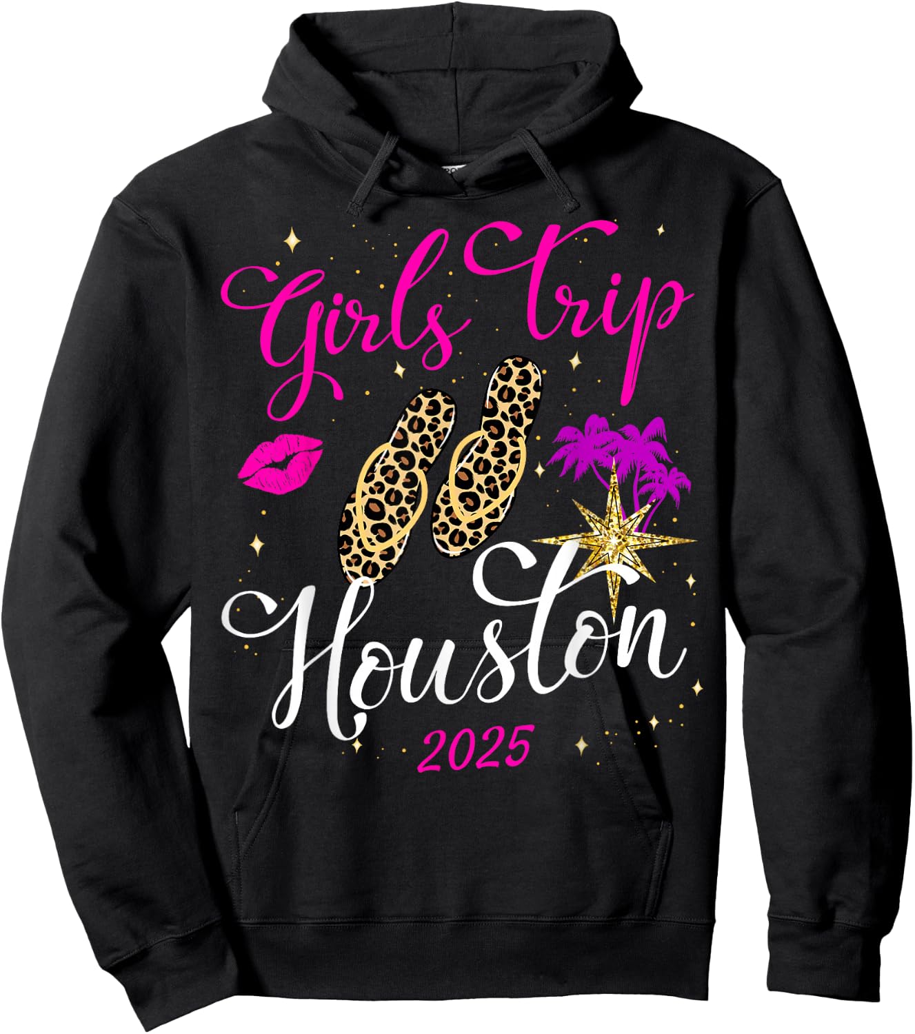 Girls Trip Houston 2025 Shirts Weekend Birthday Squad Hoodie - Hoodie | Black
