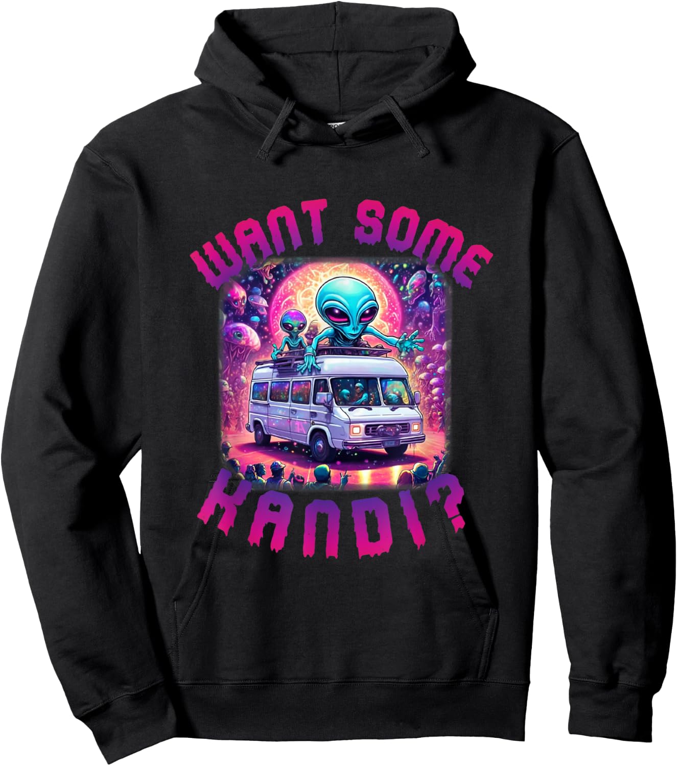 Want Some Kandi Funny EDM Rave Alien Hoodie - Hoodie | Black