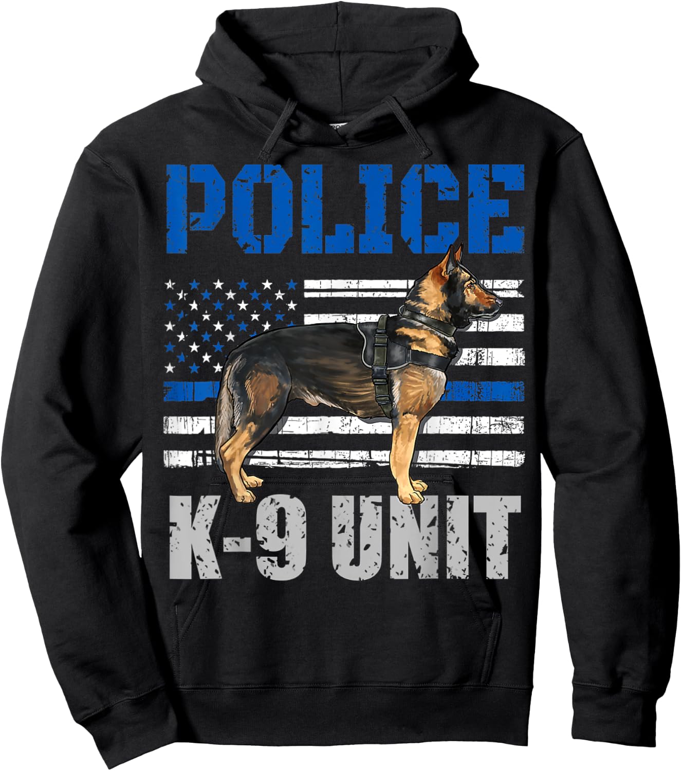 Police K-9 Unit Shirt Dog Costume Thin Blue Line Officer Women Kids Hoodie - Hoodie | Black