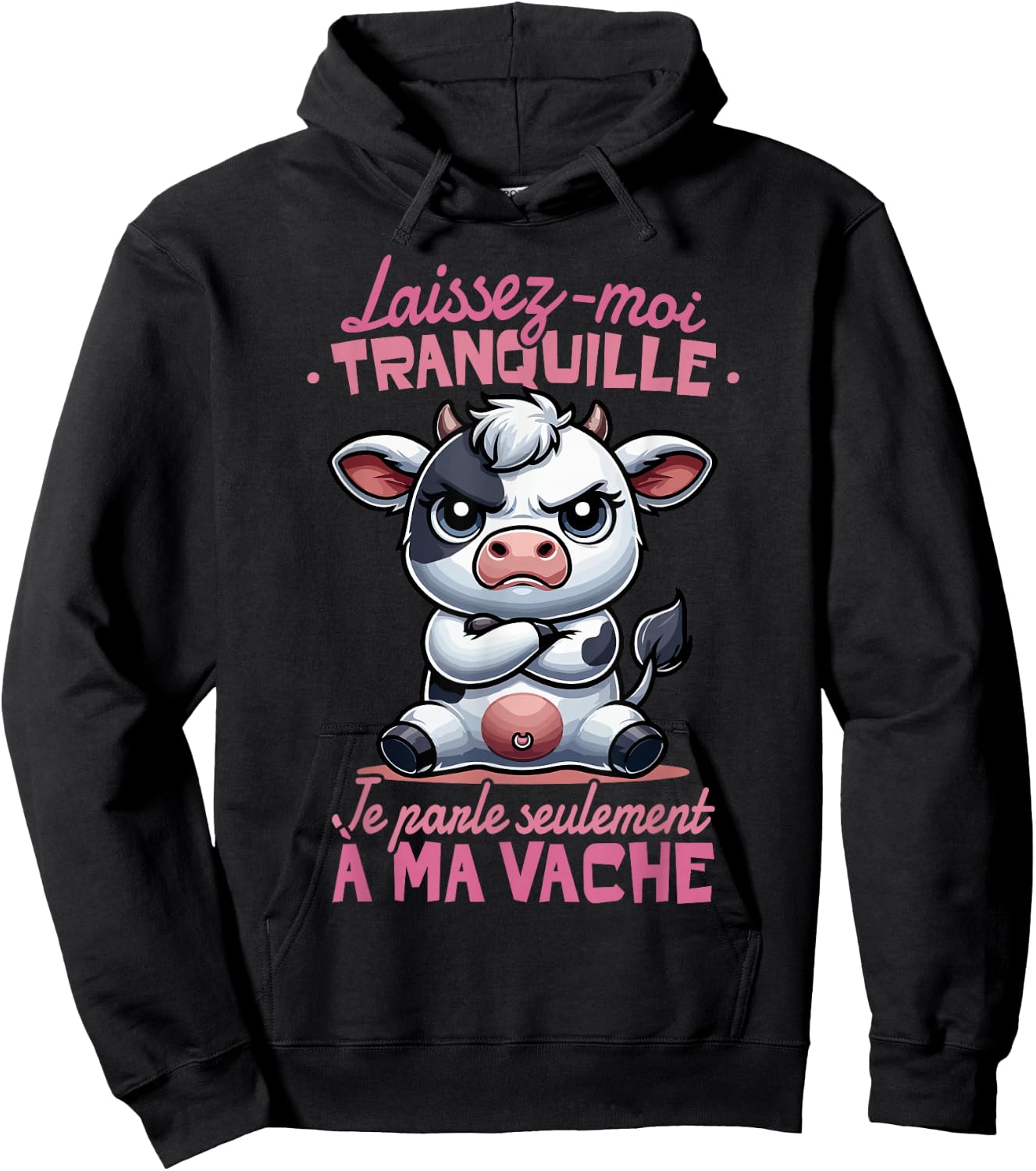 Funny Cow Woman Girl Child Je Parle à ma Vache , Black, S Hoodie - Hoodie | Black