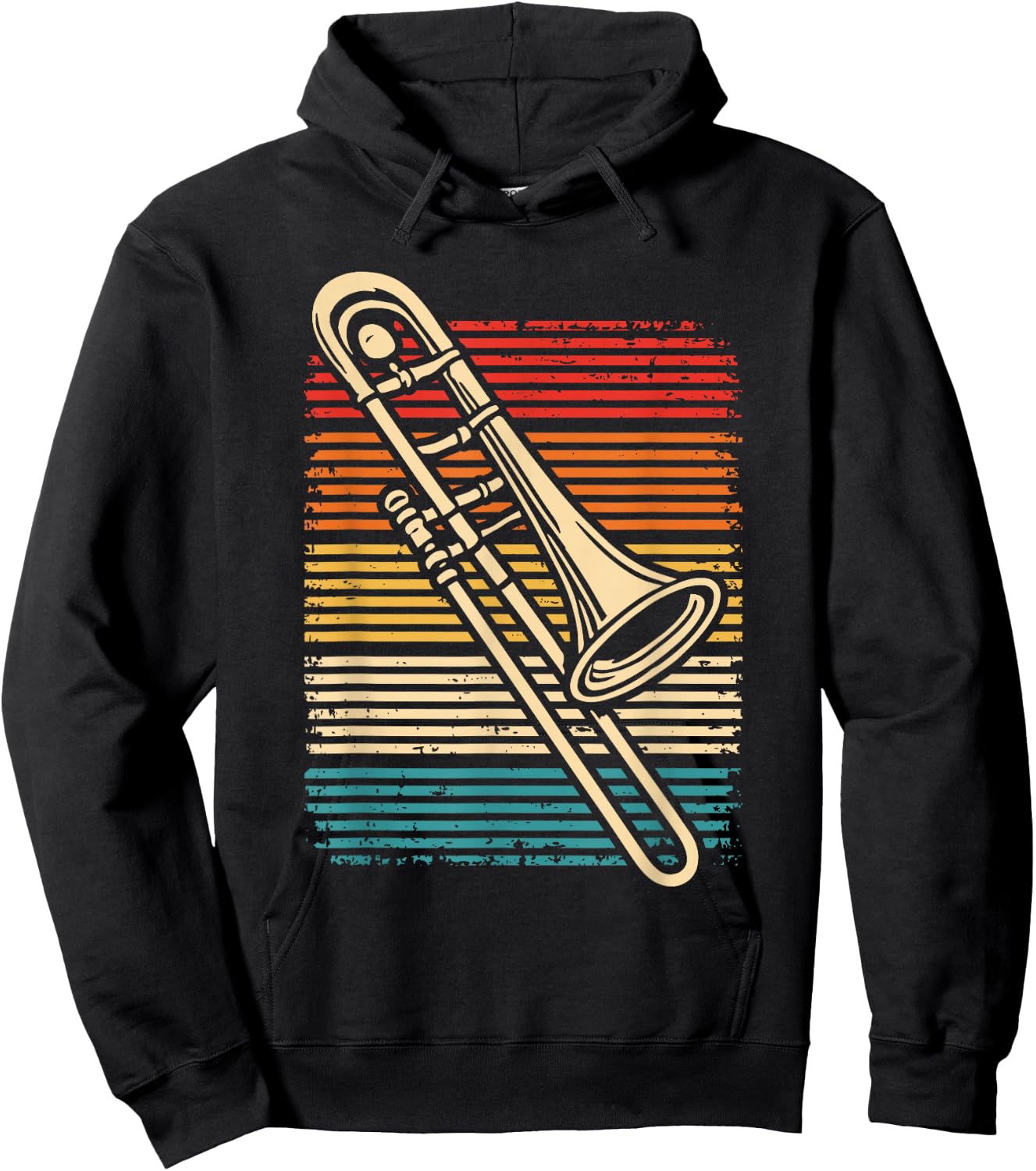 Trombone Player Marching Band Retro Jazz Trombone Hoodie - Hoodie | Black