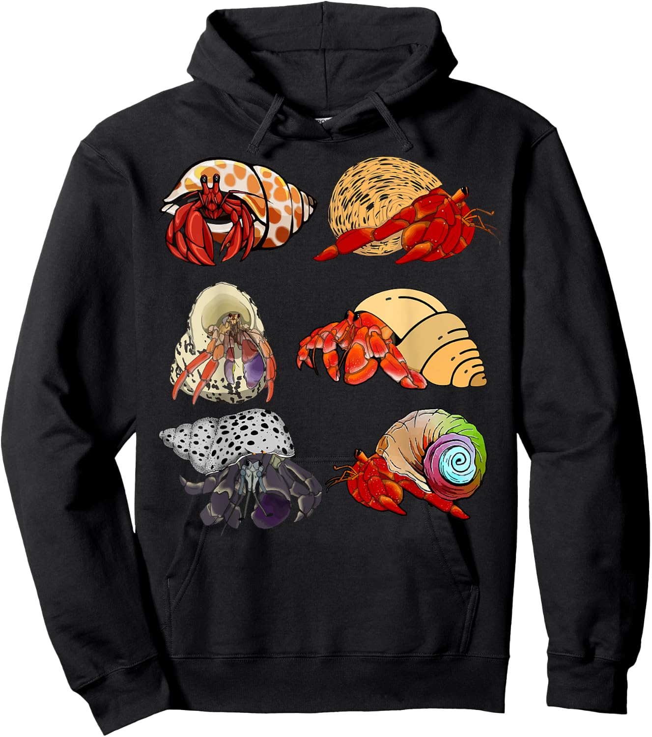 Hermit Crab Shell Animal Seafood Lover Pet Owner Aquarist Hoodie - Hoodie | Black