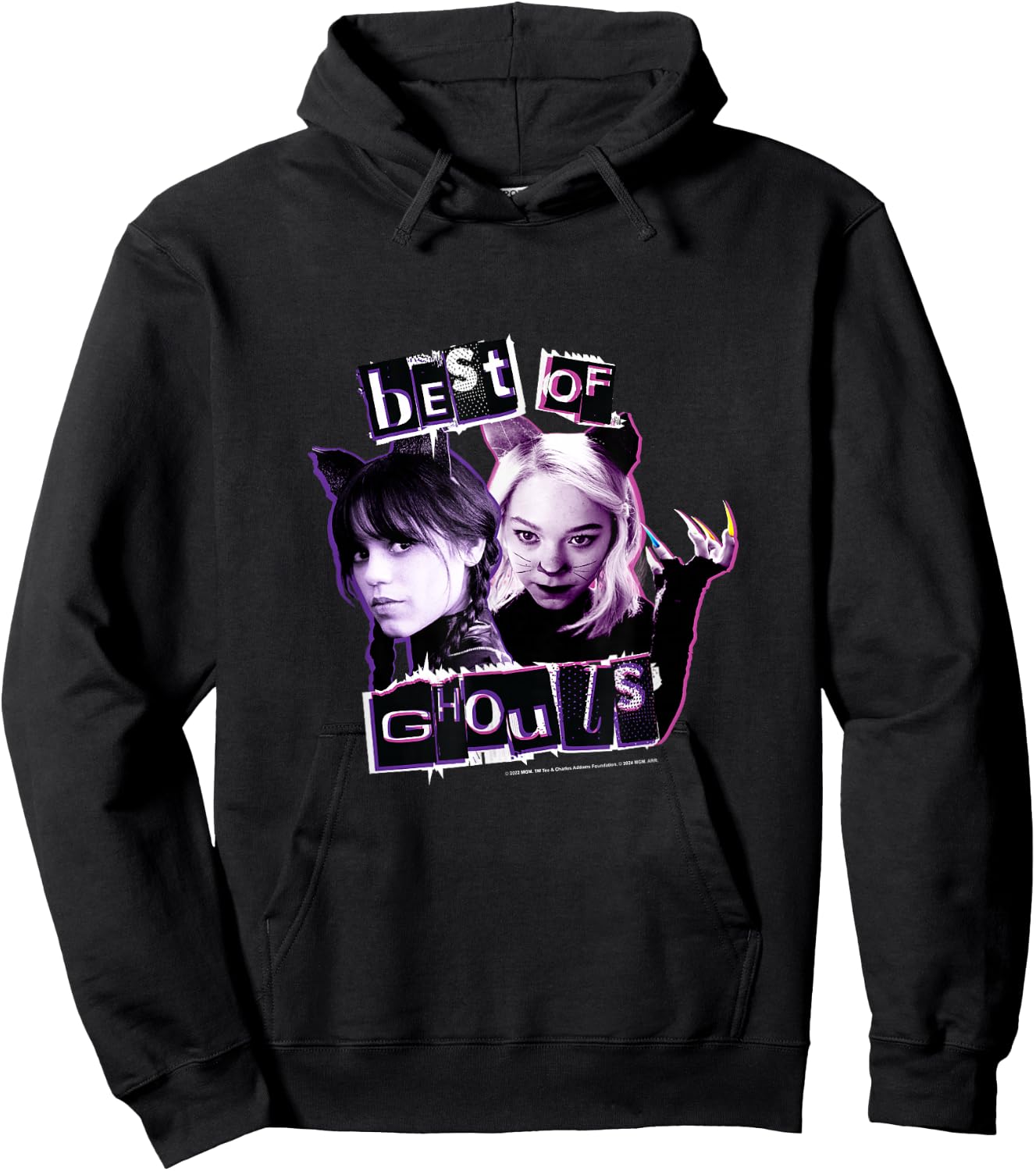 Wednesday Best of Ghouls Wednesday & Enid Vintage Hoodie - Hoodie | Black