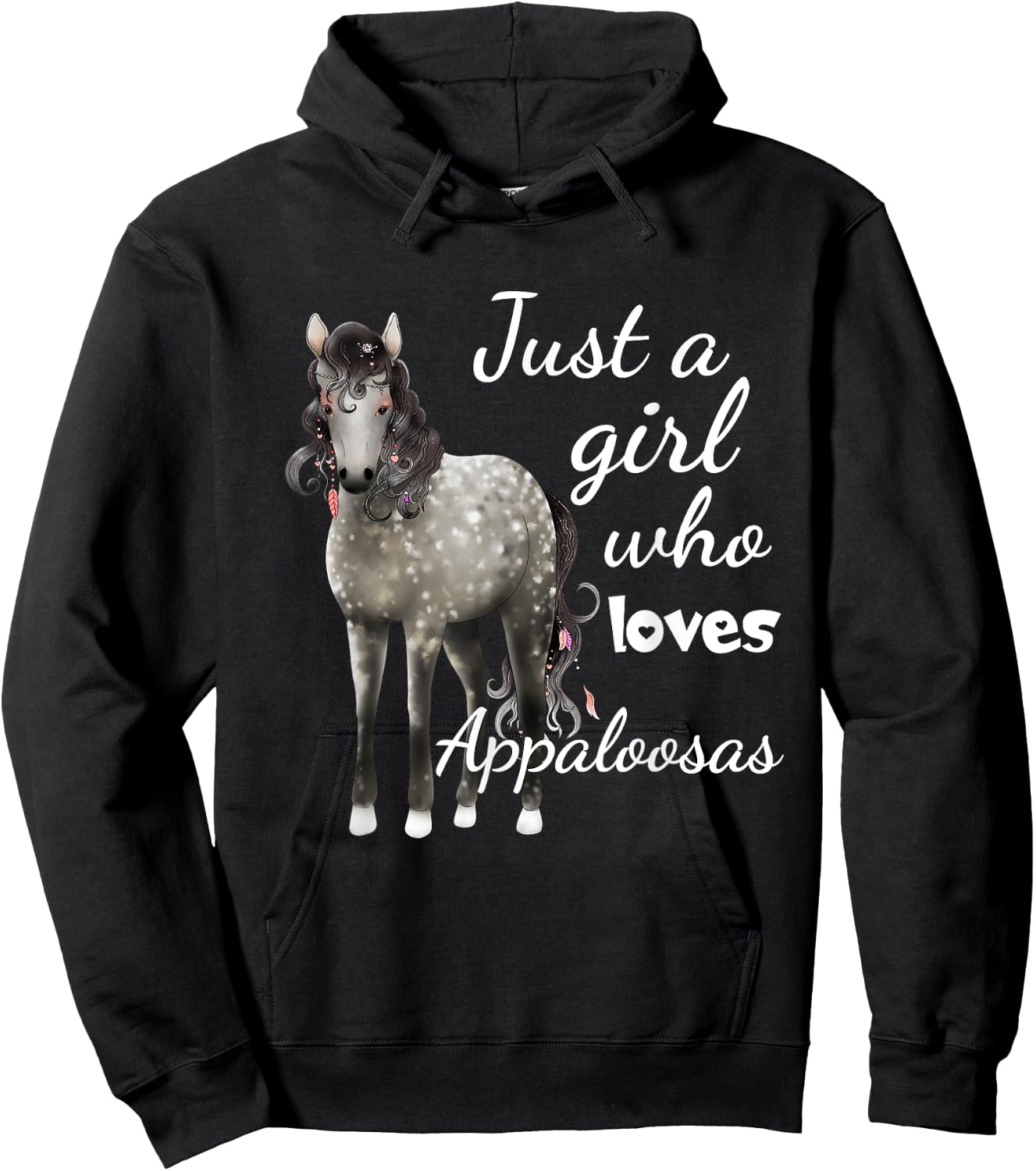 Just A Girl Who Loves Appaloosa Horses Gift Hoodie - Hoodie | Black